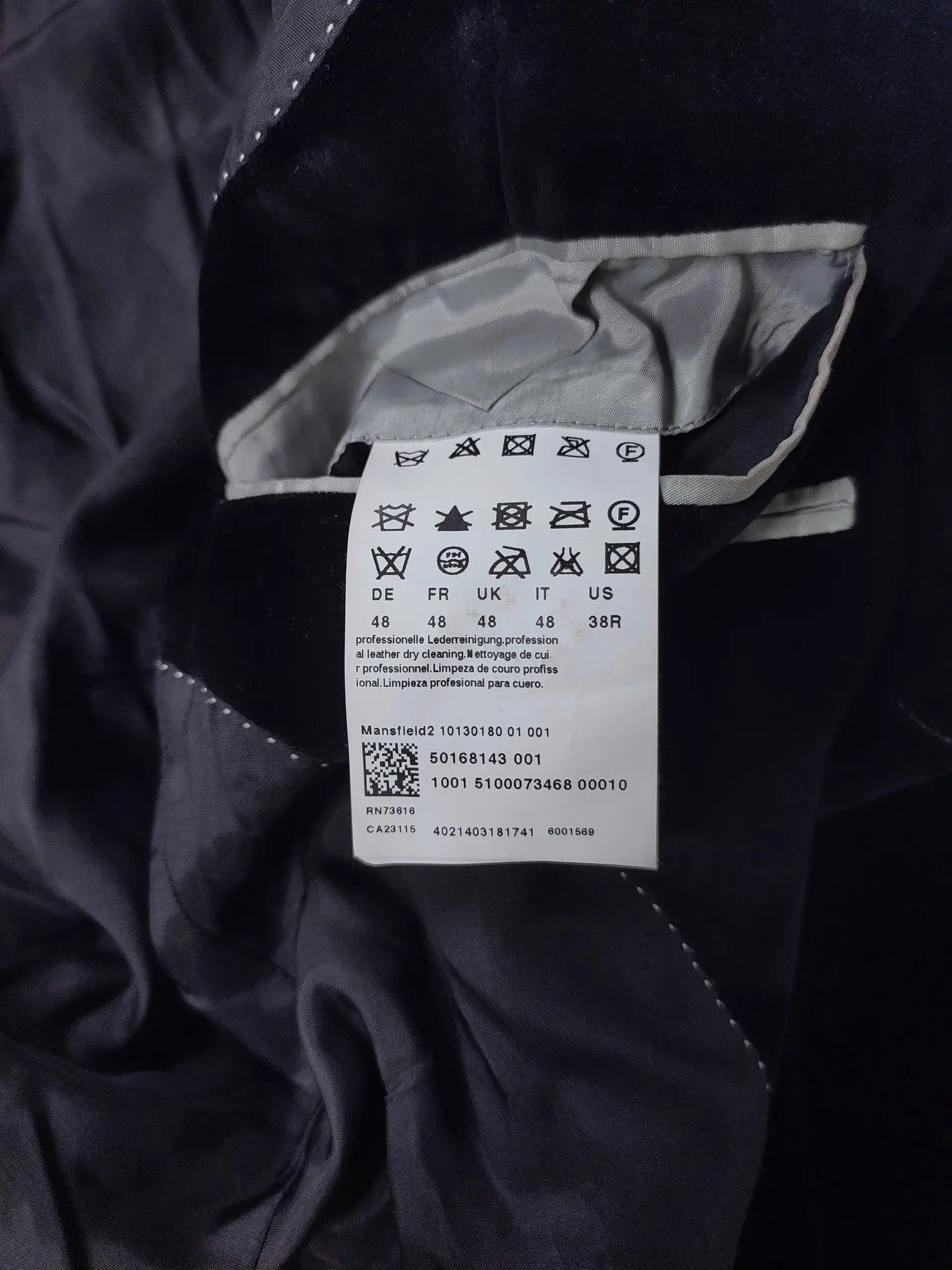 Hugo Boss Hugo Boss Leather Sleeve Velour Blazer Vintage Size 38R - 18 Thumbnail