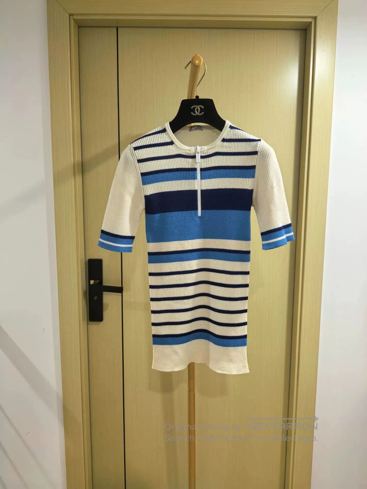 Miu Miu Miu Miu Blue White Striped Knit T. Size XL / US 12-14 / IT 48-50 - 1 Thumbnail