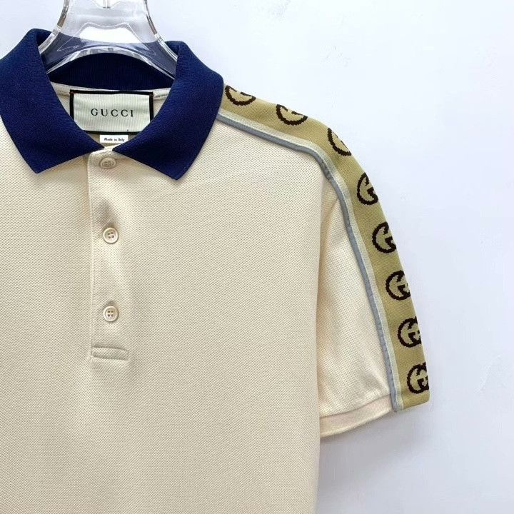 Gucci Gucci Beige Double G Logo Polo Shirt Size US XS / EU 42 / 0 - 3 Thumbnail