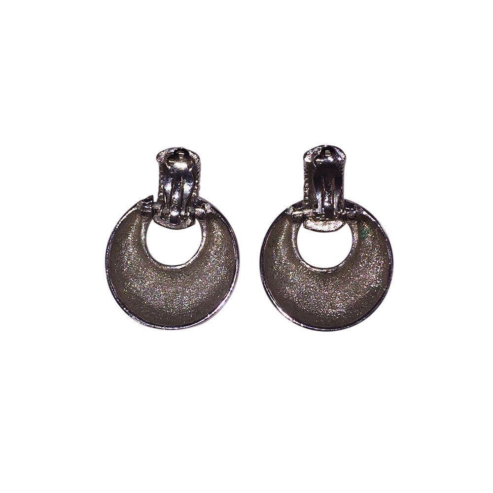 Givenchy Givenchy Silver Tone Textured Hoop Dangle Earrings Size ONE SIZE - 4 Thumbnail