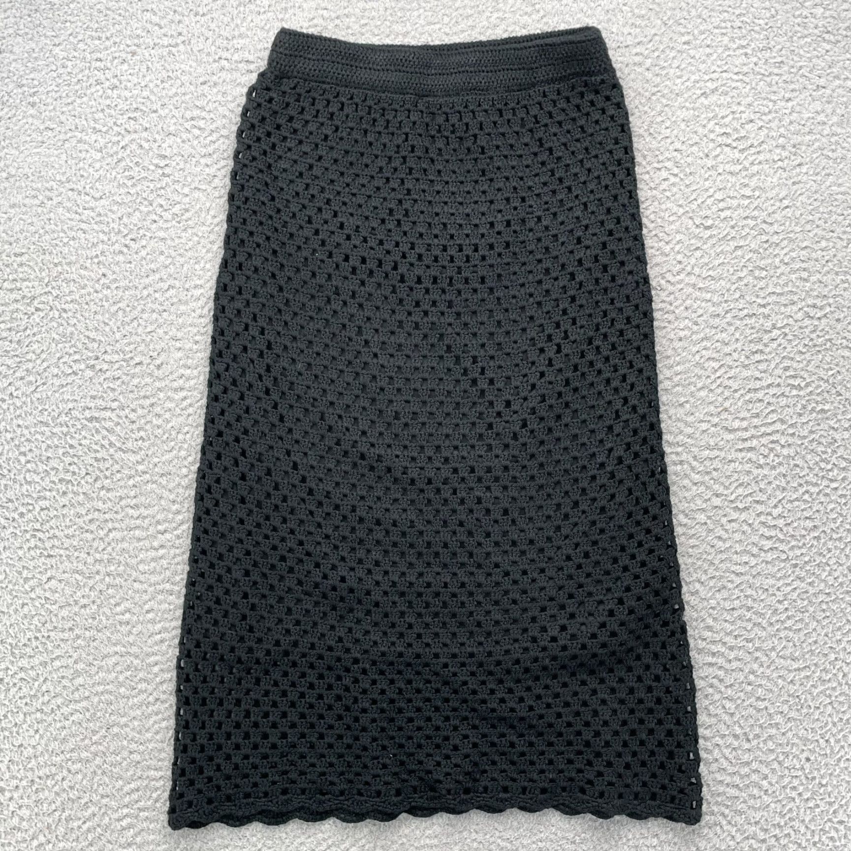 Vintage Bohme Skirt Women's Small Black Beach Boho Goth Summer Resort Festival Crochet Size 28" / US 6 / IT 42 - 5 Thumbnail