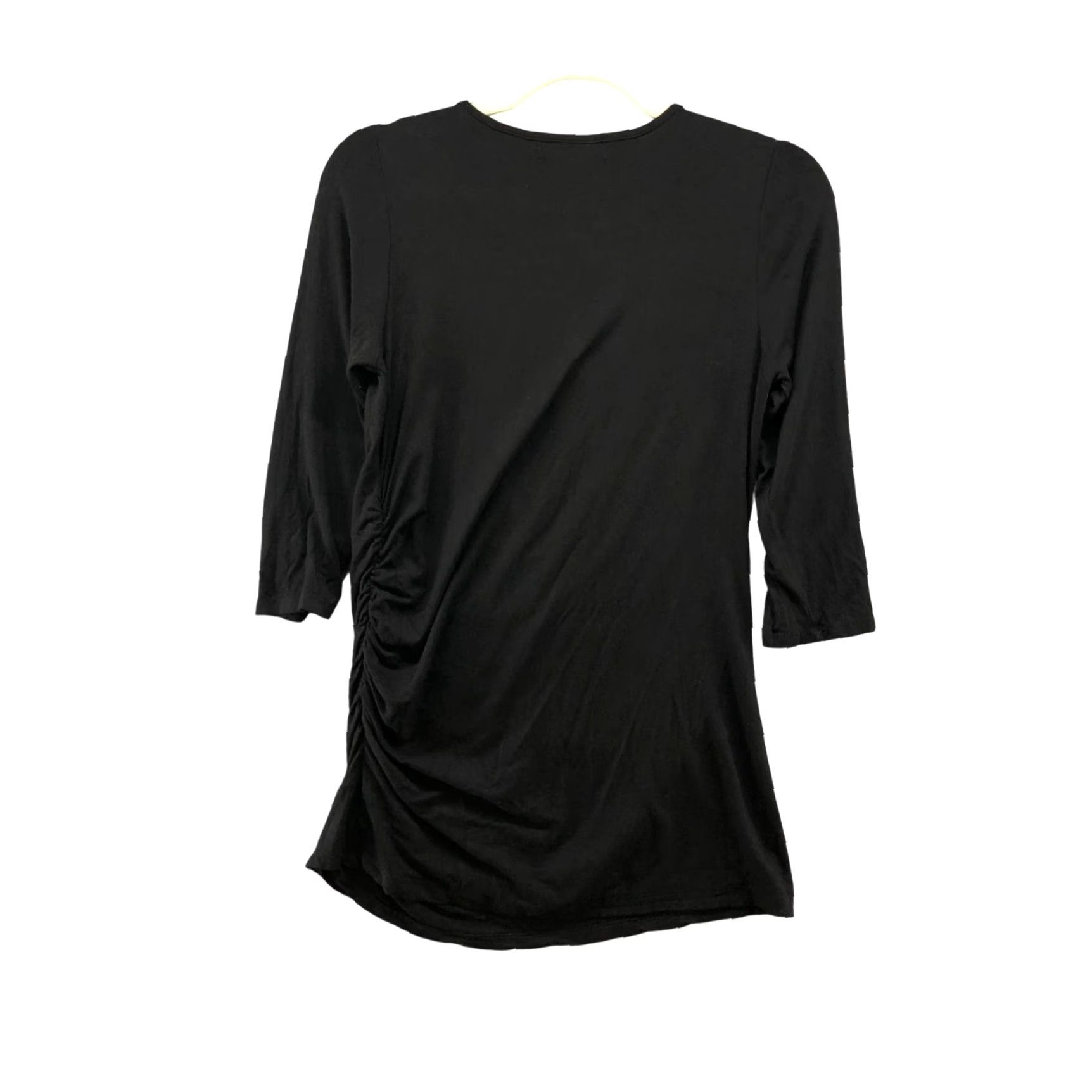 Vintage VINTAGE Catherine Malandrino Maternity T-Shirt Black Womens M 3/4 Sleeve Classic Drape Front Size M / US 6-8 / IT 42-44 - 2 Thumbnail
