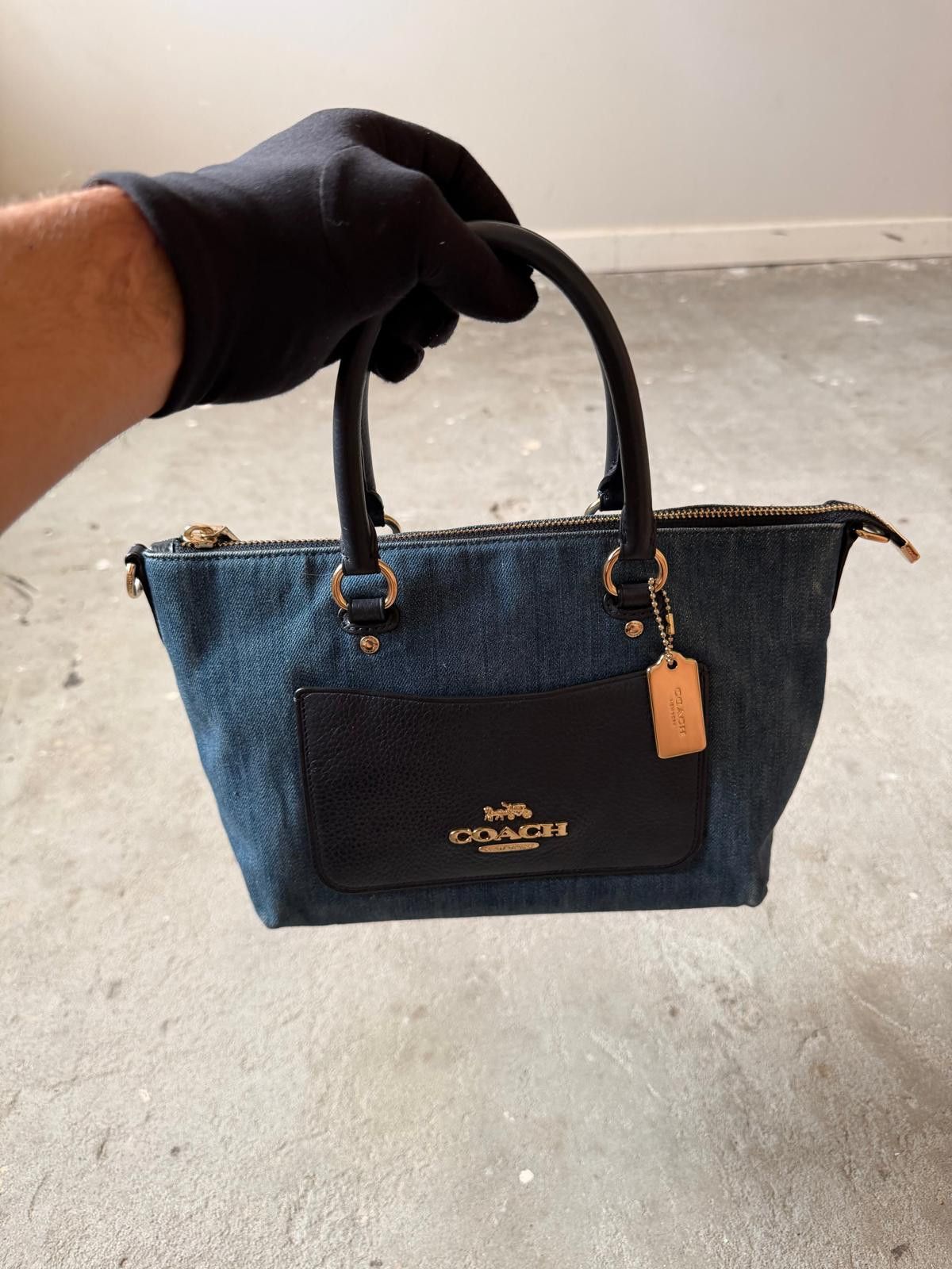Coach Coach Emma Denim Shoulder Bag Blue/Navy Size ONE SIZE - 5 Thumbnail
