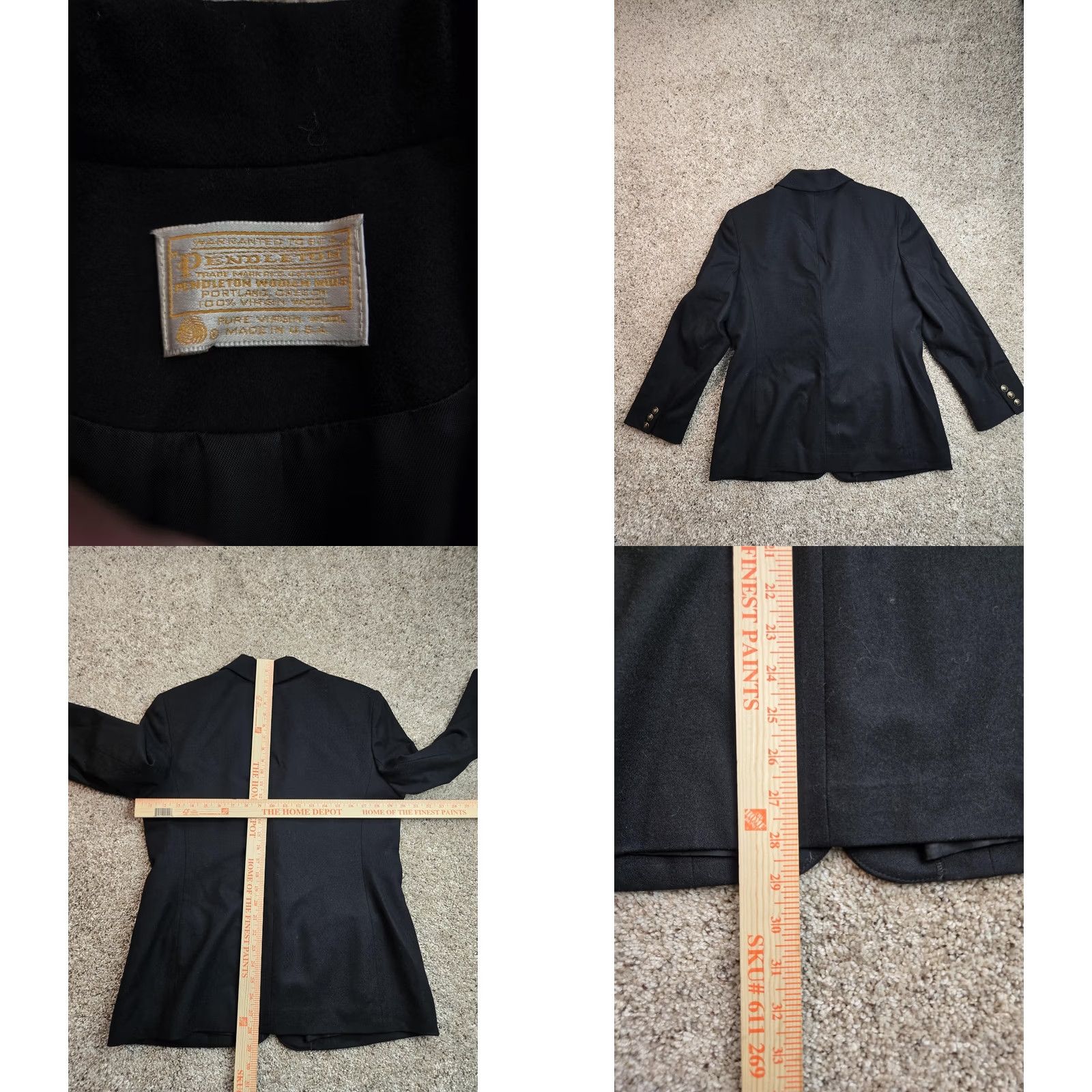 Pendleton VINTAGE Pendleton Blazer Womens 38 Black Wool Single-Breasted Lined 90s Jacket Blazer Womens Black Wool Size XS / US 0-2 / IT 36-38 - 8 Thumbnail