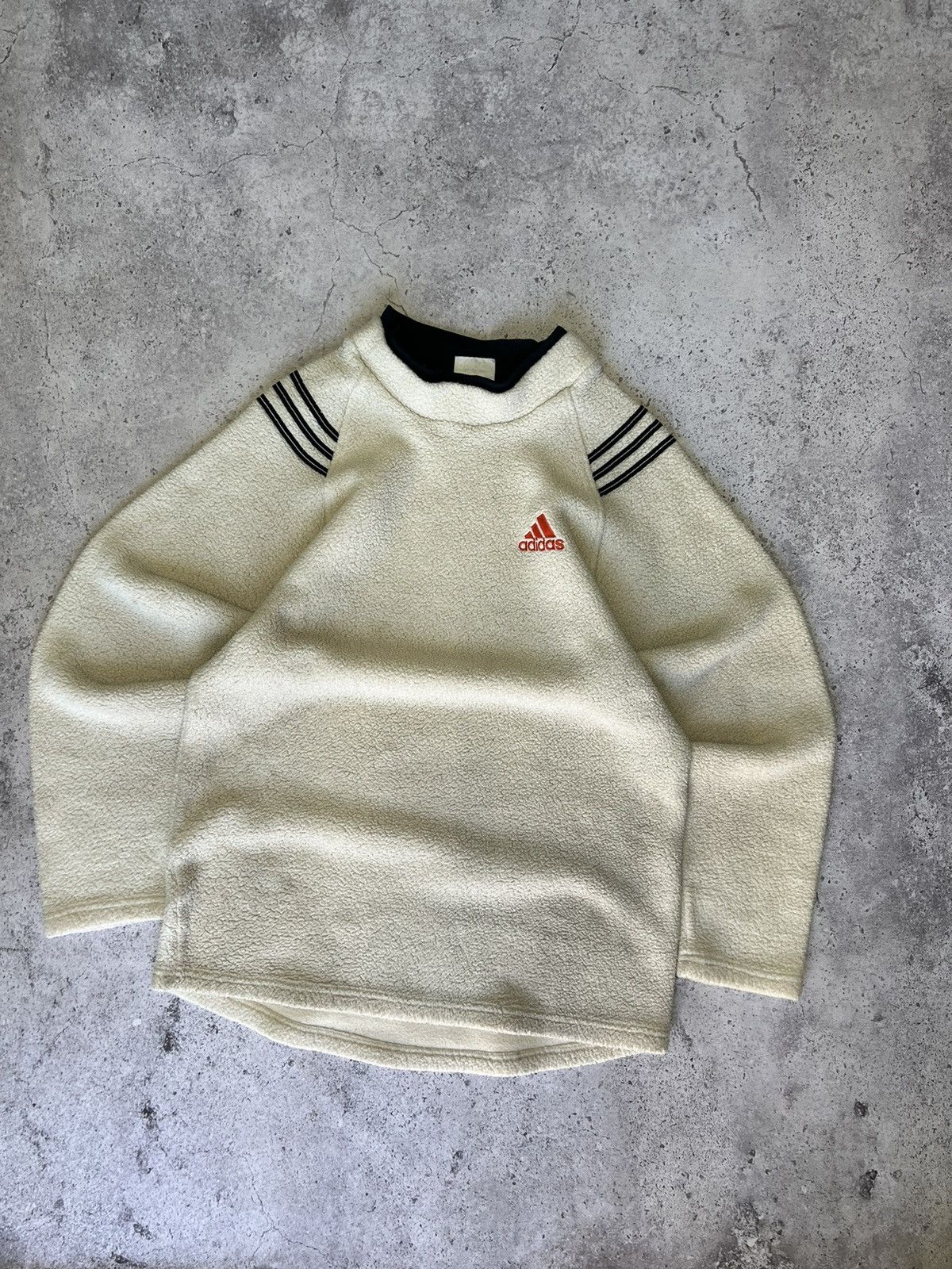 Adidas × Vintage Vintage Adidas Equipment Fleece Light Jacket L Gray 90s Size US XL / EU 56 / 4 - 2 Thumbnail