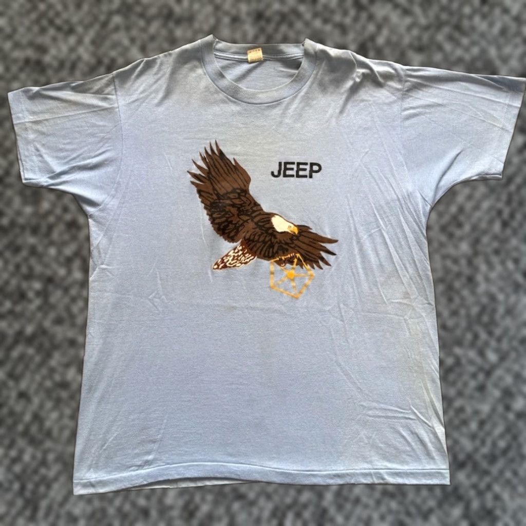 Vintage VINTAGE 80s Chrysler Jeep Toledo Ohio Eagle T Shirt 2XL Cars Grand Cherokee Screen Stars Mens T-Shirt Blue 2XL Size US XXL / EU 58 / 5 - 1 Thumbnail