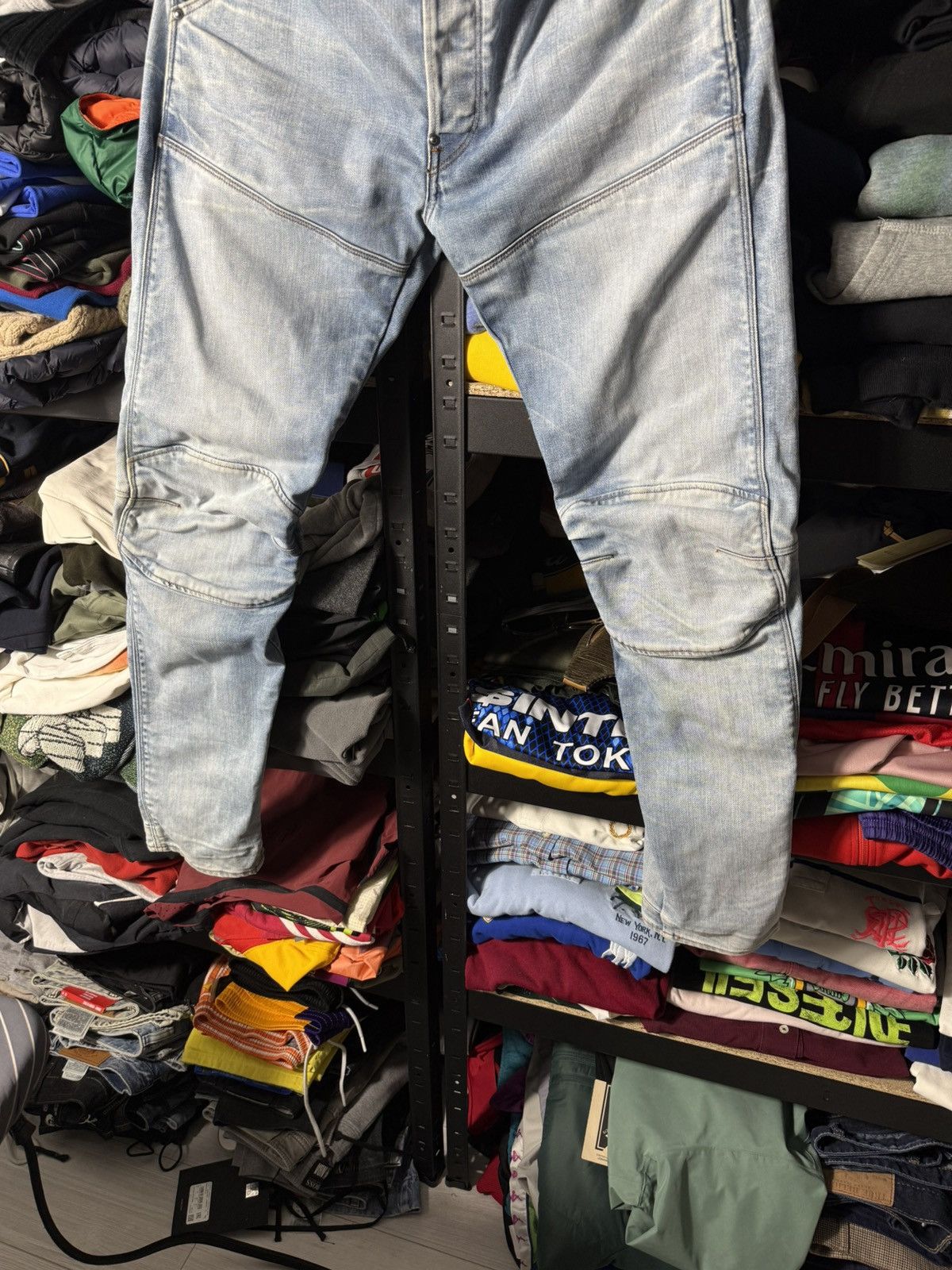 G-Star 🔥 G-Star RAW 5620 Elwood 3D Slim Biker Moto Jeans W35 L34 Size US 35 - 3 Thumbnail