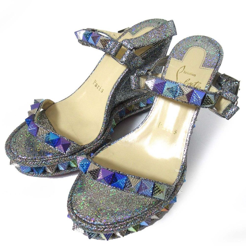 Christian Louboutin Christian Louboutin Christian Louboutin CATACLOU Wedge Sandals Leather Shoes DUTY FREE for USA Size ONE SIZE - 1 Thumbnail