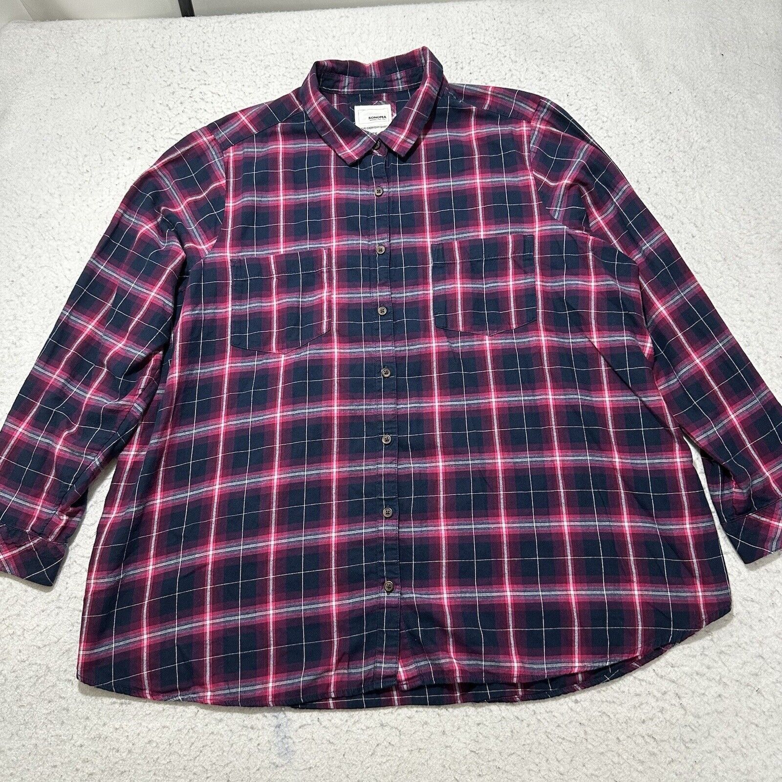 Sonoma Sonoma 2X The Every Day Shirt Long Sleeve Plaid Button Front Size XXL / US 16-18 / IT 52-54 - 1 Thumbnail