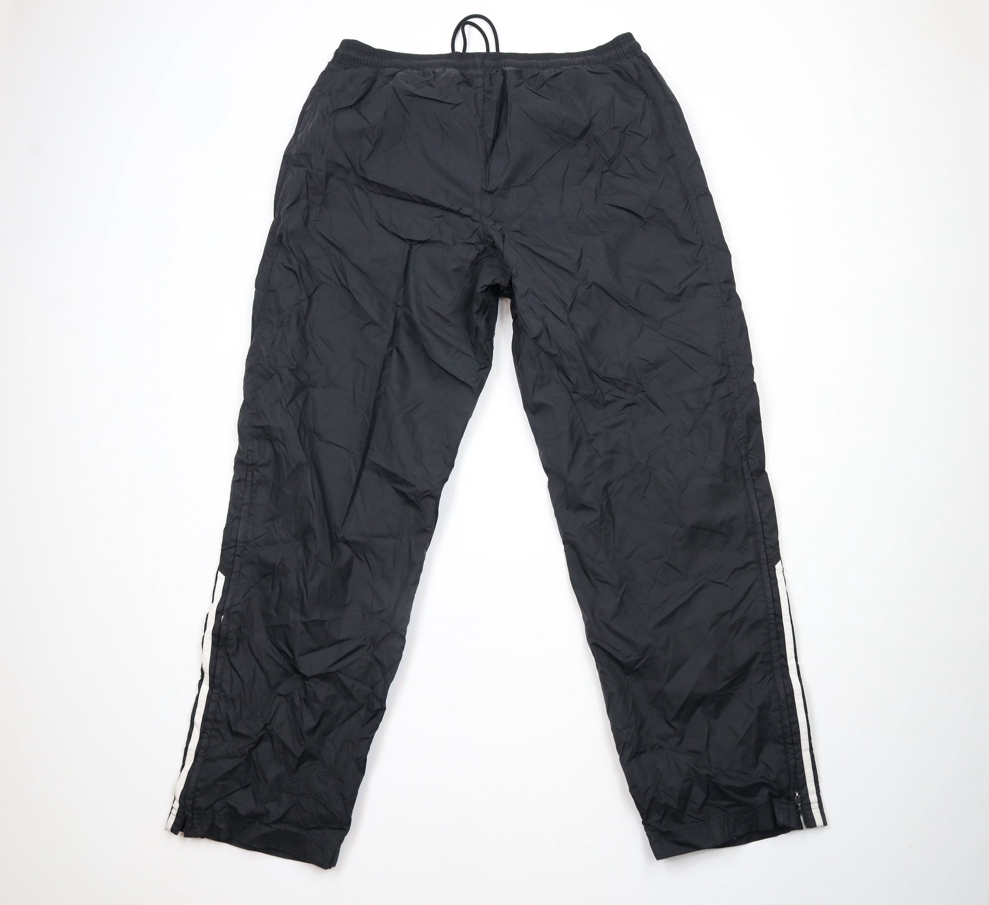 Adidas × Vintage Vintage Y2K 2004 Adidas Spell Out Lined Wide Leg Pants Black Size US 36 / EU 52 - 10 Thumbnail