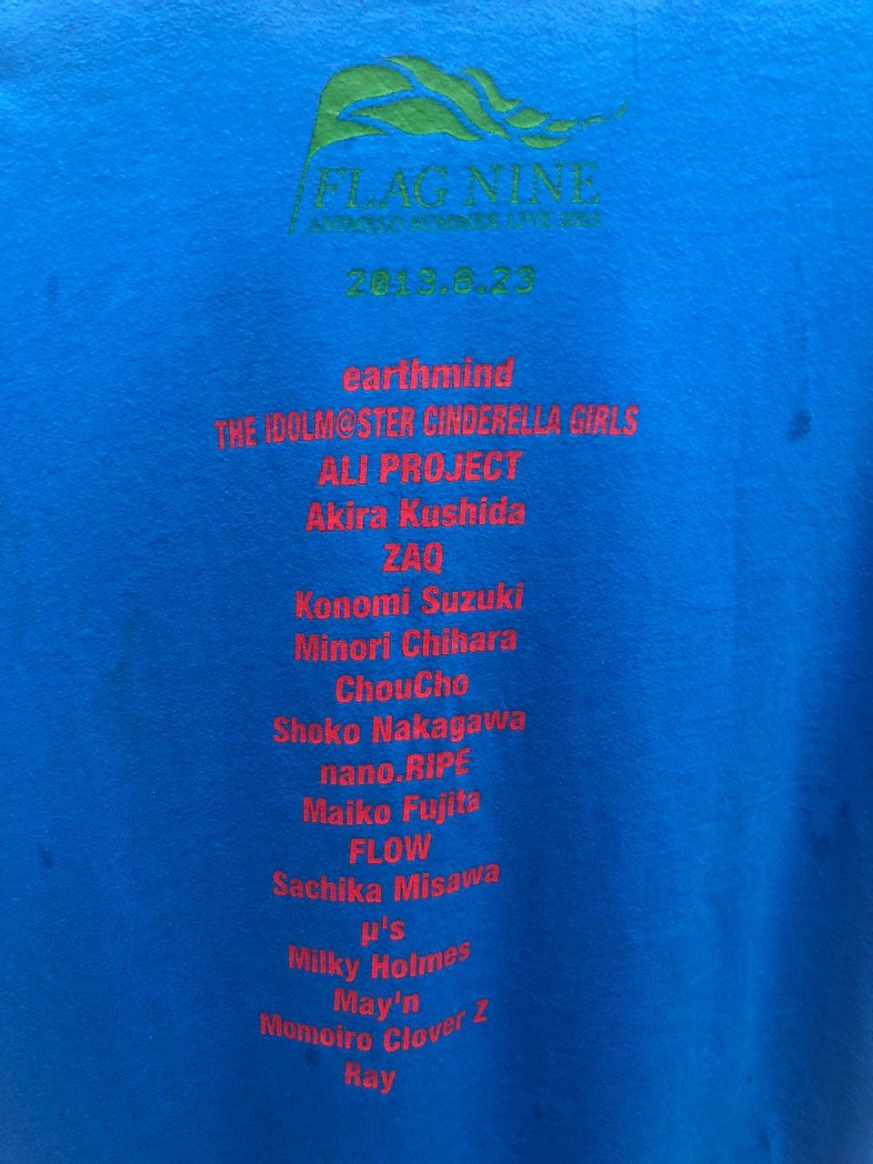 Band Tees Vintage blue Flag Nine Animelo Summer Tour Tee live 2013 Size US L / EU 52-54 / 3 - 2 Thumbnail