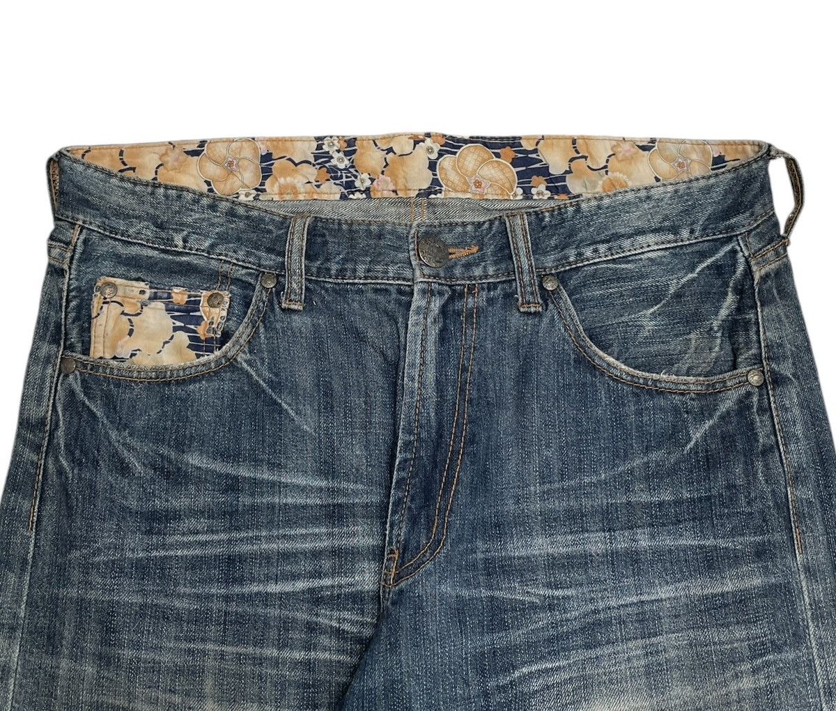 If Six Was Nine × Japanese Brand Rare Vintage Japanese Brand Sukajan Multi Pocket Jeans 1990s Size US 33 - 4 Thumbnail