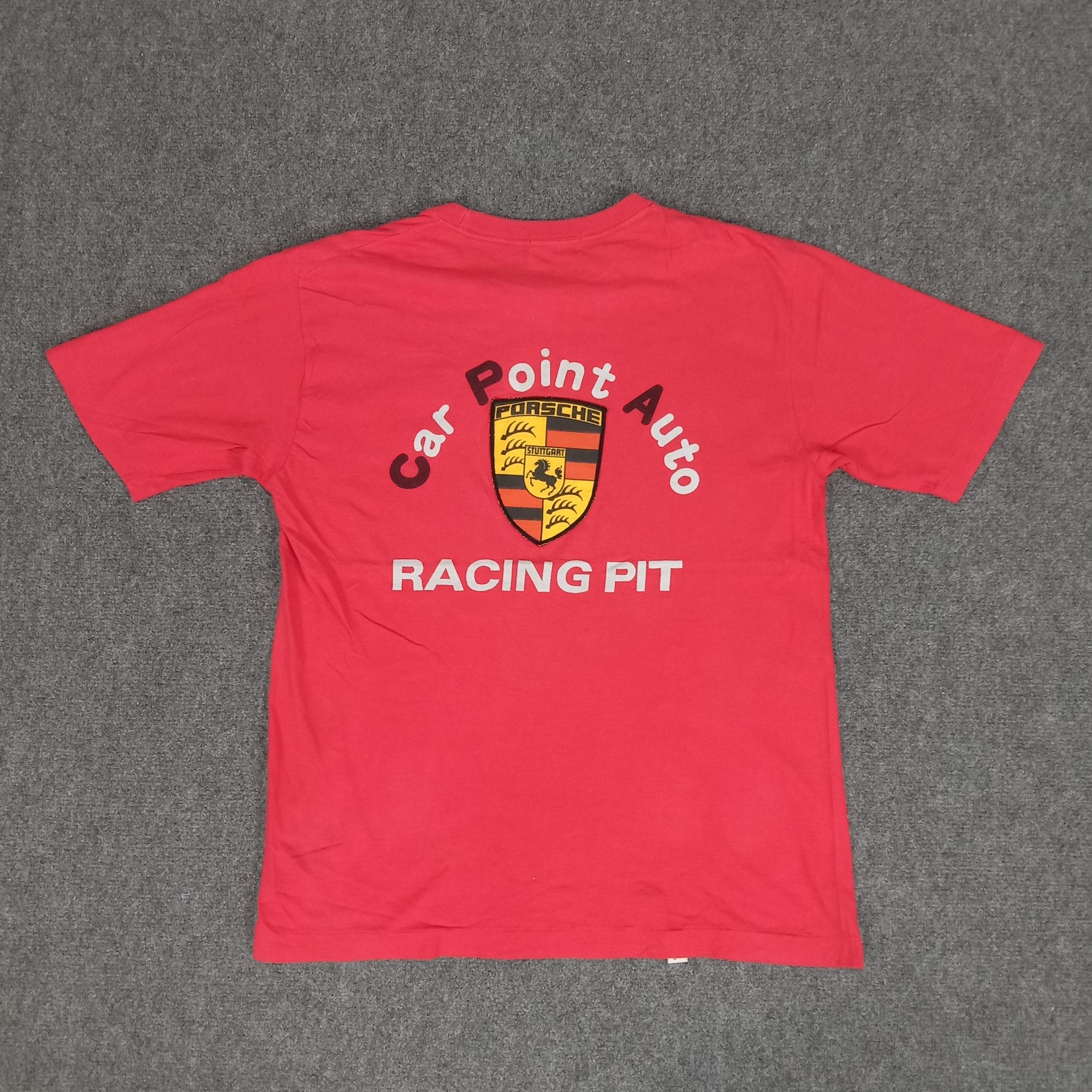 Porsche Racing Pit Car Point Auto Crew Tshirt