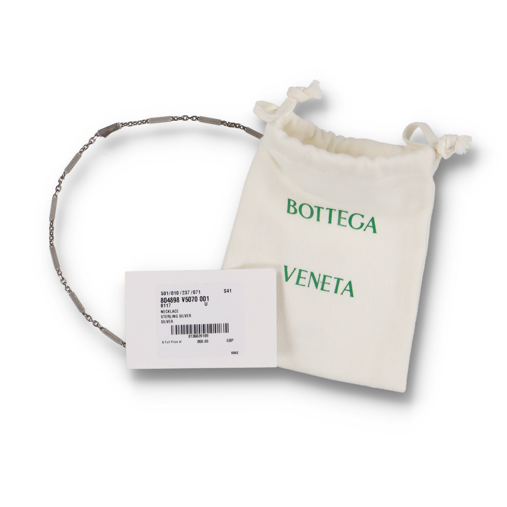 Bottega Veneta Pen Sterling Silver Chain Necklace Size ONE SIZE - 6 Thumbnail