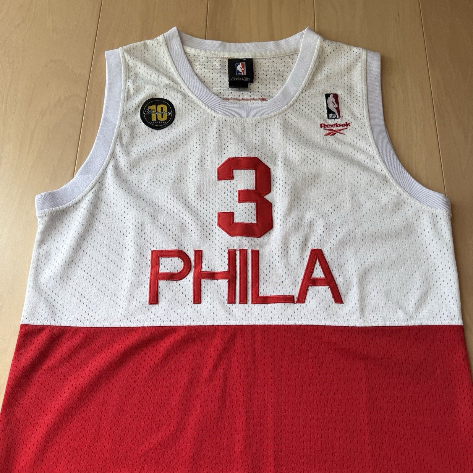 Reebok × Vintage Allen Iverson Philadelphia 76ers Jersey White Red Y2K Reebok Size US L / EU 52-54 / 3 - 3 Thumbnail