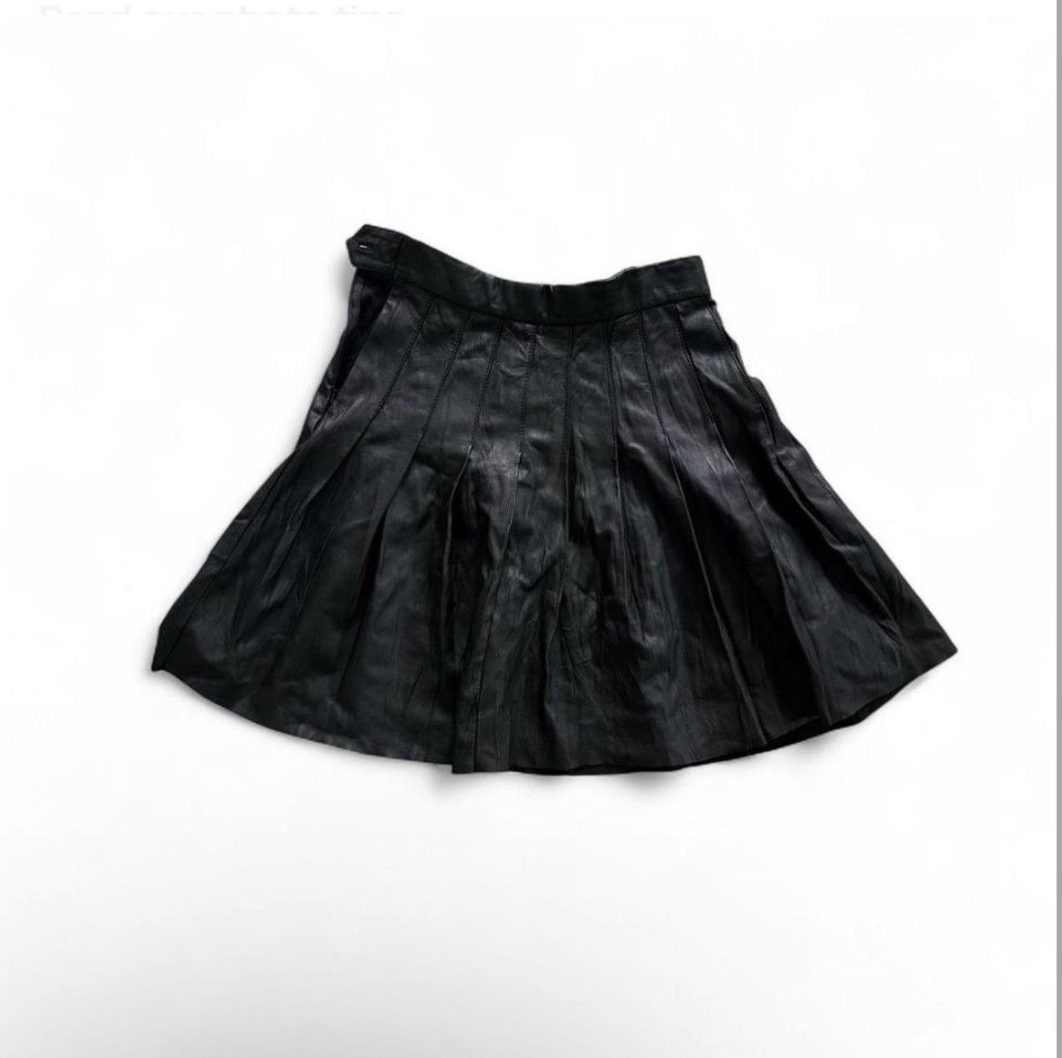 Maje Maje black pleated leather skirt Size 24" / US 00 / IT 34 - 2 Thumbnail