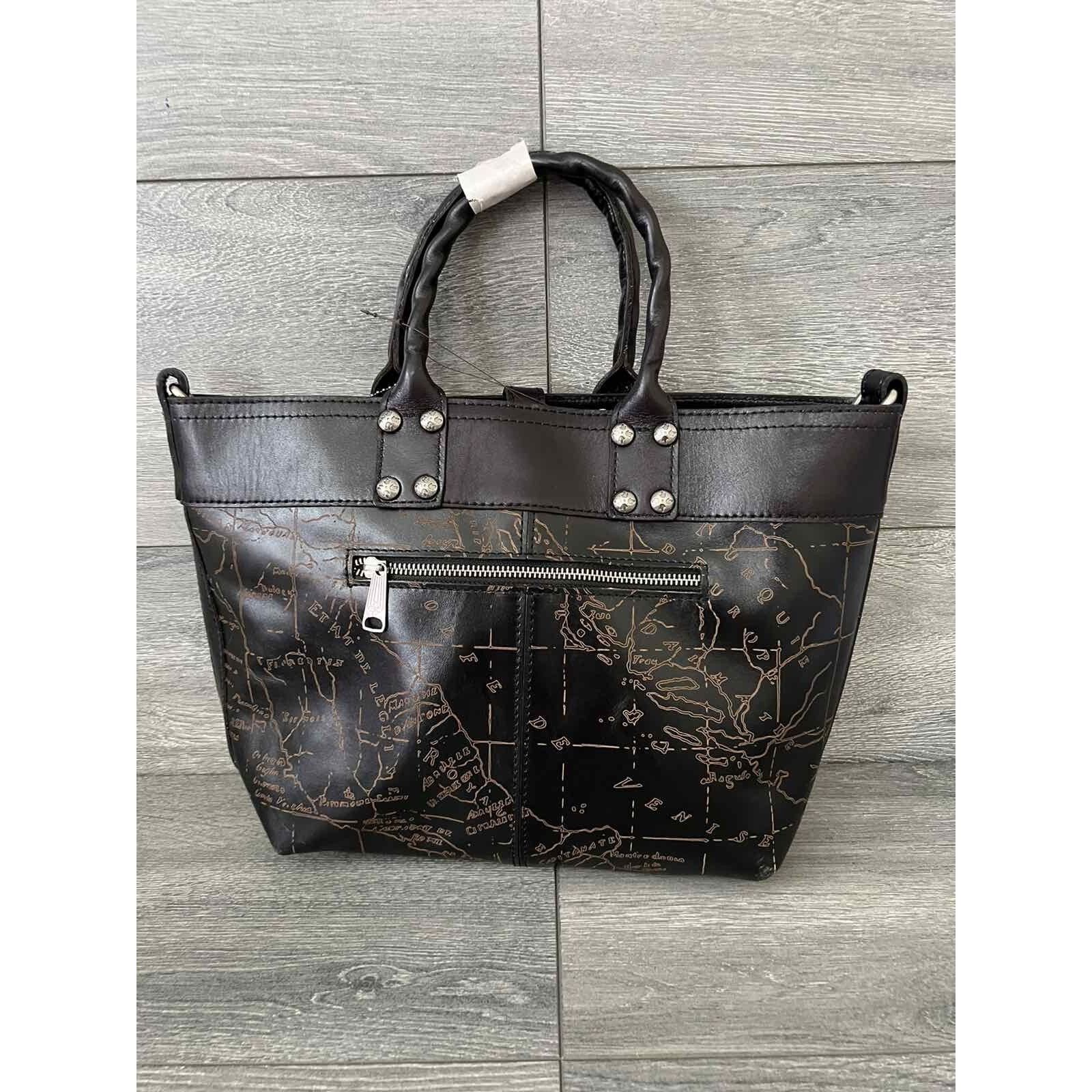 Patricia Nash Patricia Nash Crossbody Tote Black Laser Map Bag A396721 Size ONE SIZE - 6 Thumbnail