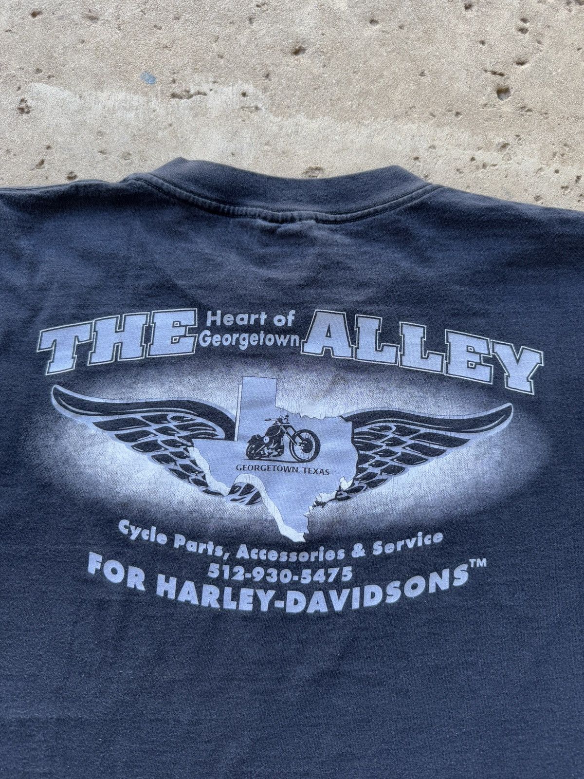 Harley Davidson × Vintage Vintage 90’s/00s Harley Davison Flame Eagle Faded T-shirt XL Size US XL / EU 56 / 4 - 7 Thumbnail