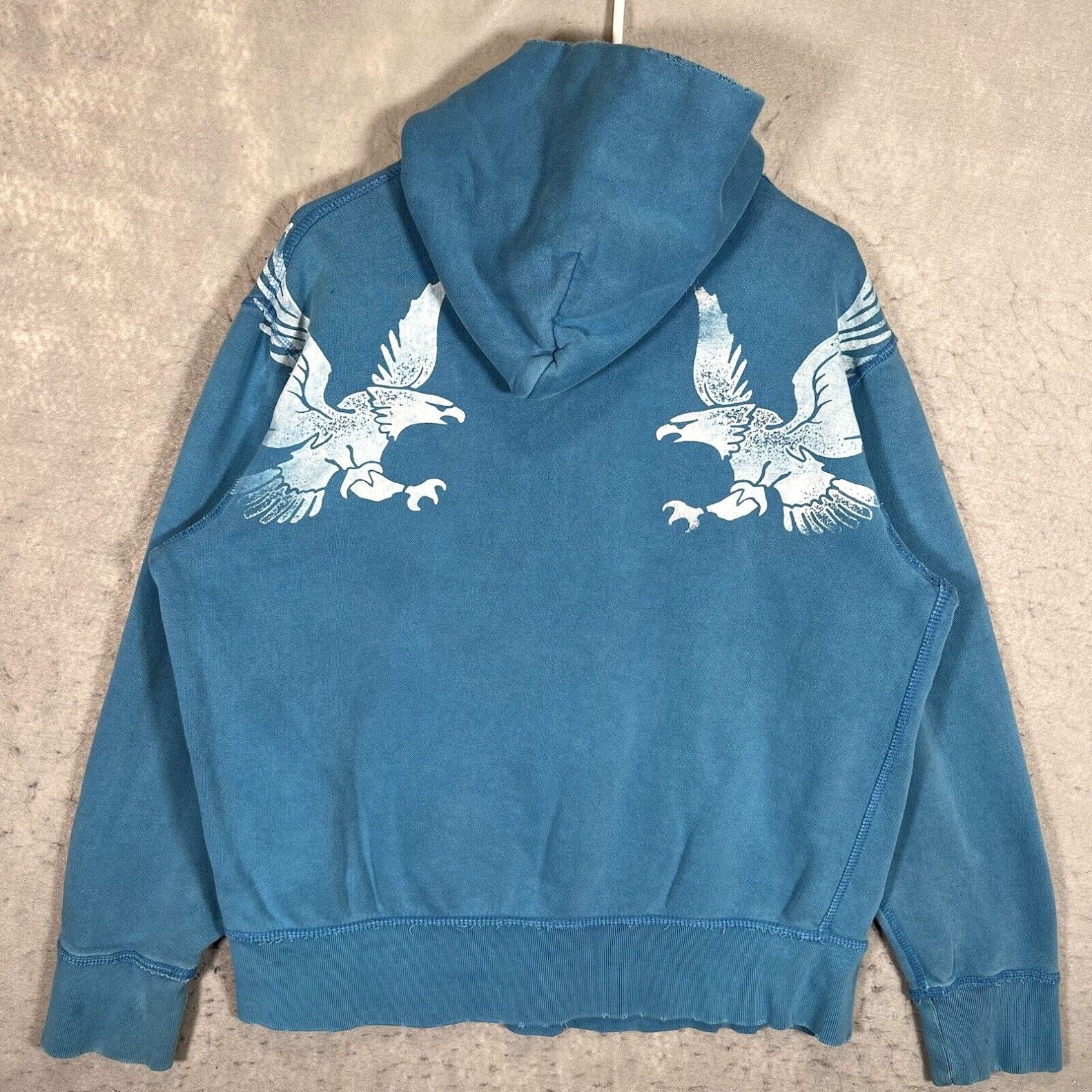 American Eagle Outfitters American Eagle Heavyweight Hoodie Sweatshirt Blue Pullover Size US L / EU 52-54 / 3 - 1 Thumbnail