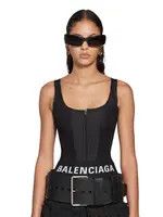 Balenciaga o1srvl11e0425 Dup / Tank Top Corset in Black Size S / US 4 / IT 40 - 4 Thumbnail