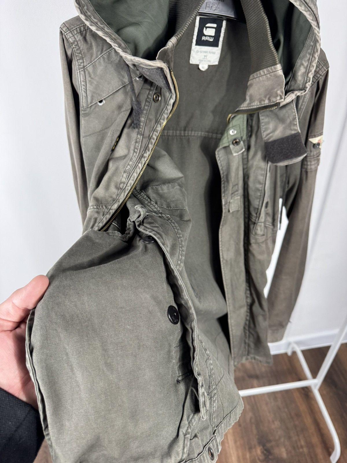 G-Star G Star RAW Military Field Jacket Distressed Hooded Utility M Size US M / EU 48-50 / 2 - 10 Thumbnail