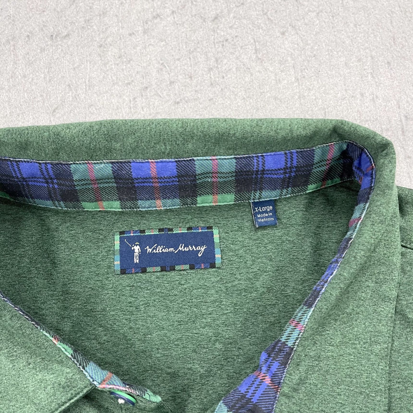 Vintage William Murray Polo Shirt Mens L Green Logo Performance Golf Stretch Shirt Size US L / EU 52-54 / 3 - 3 Thumbnail