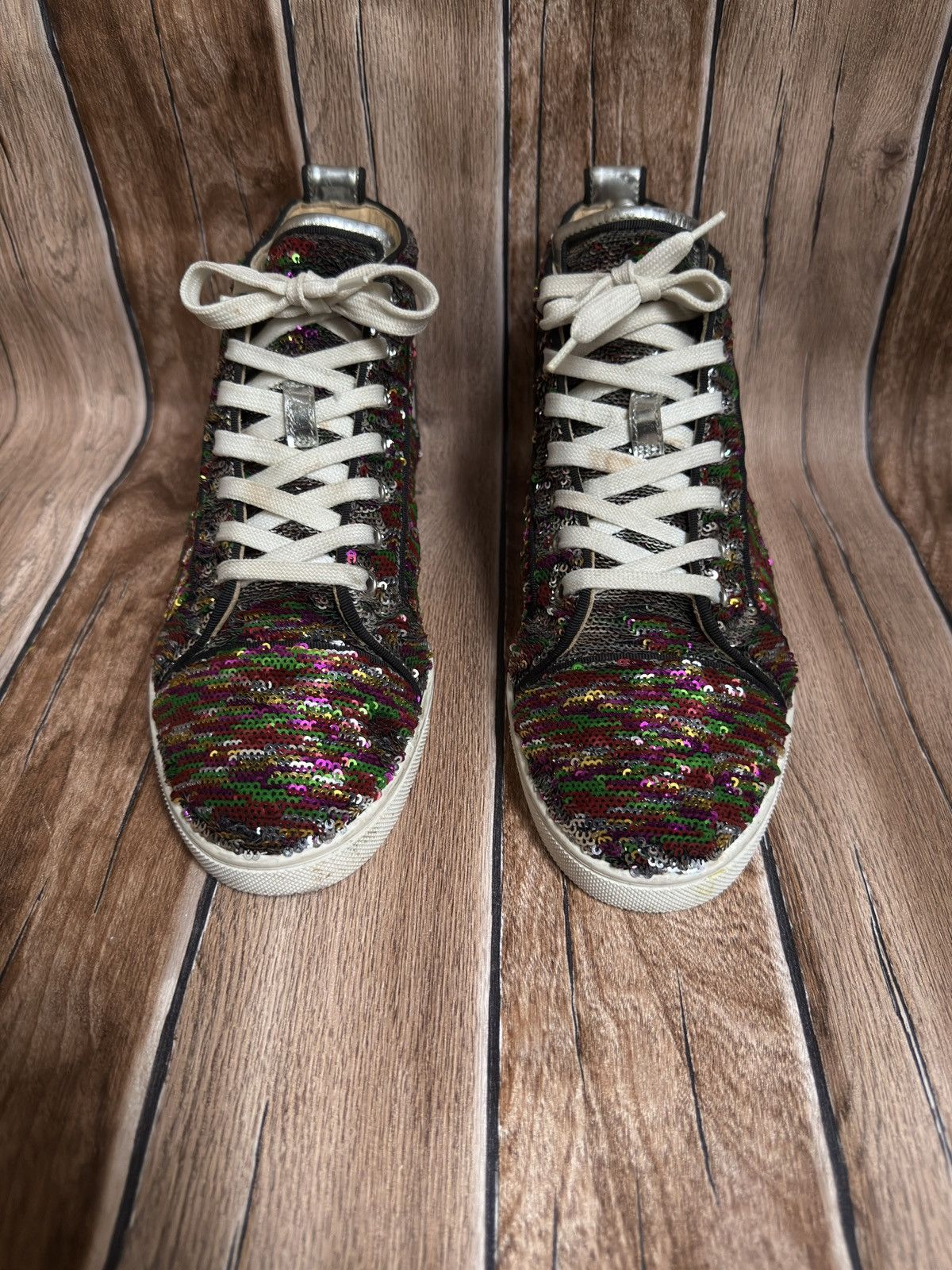 Christian Louboutin ❤️🔥Bip bip sequin trainers Size US 7.5 / IT 37.5 - 4 Thumbnail