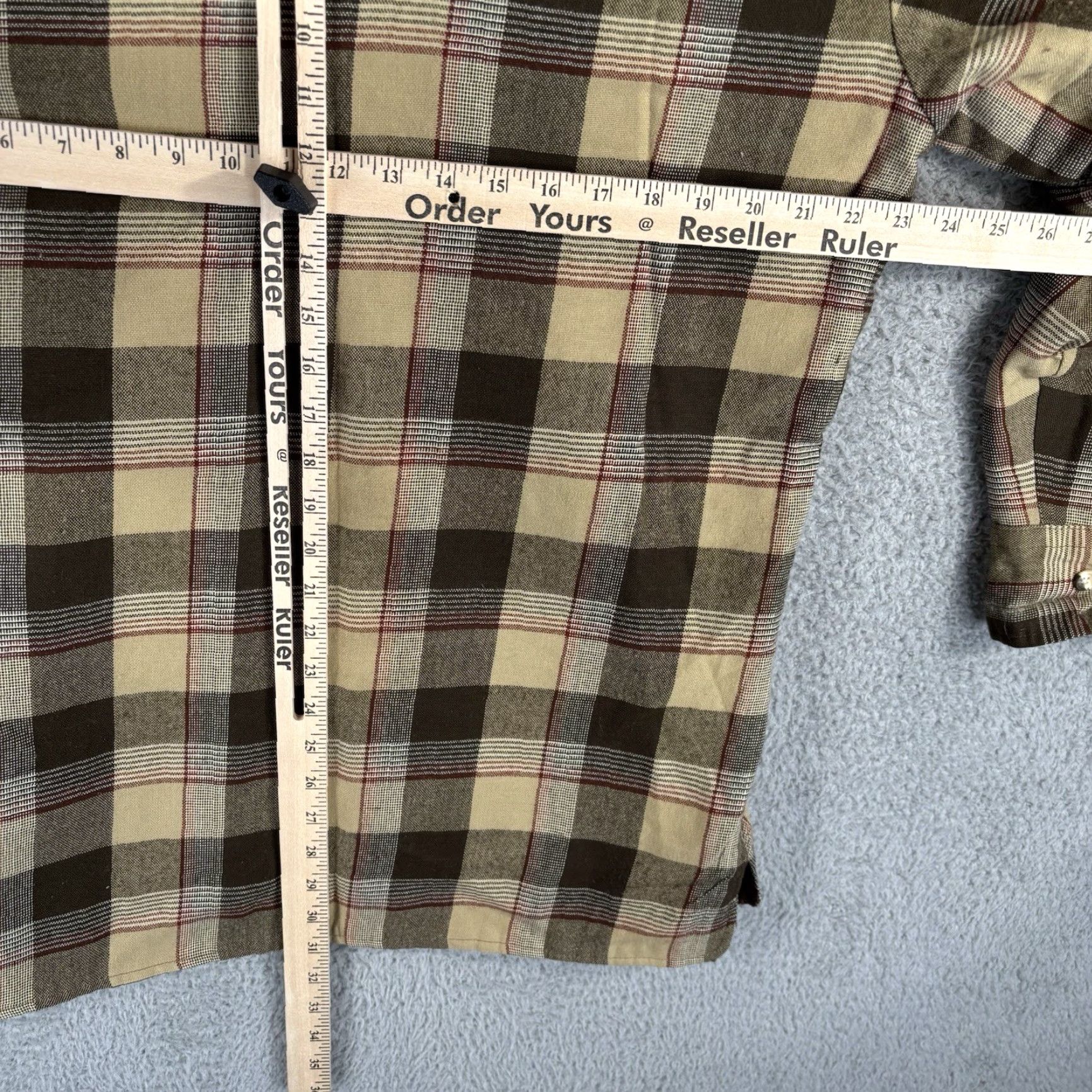 Sears VINTAGE Sears Quilt Lined Flannel Shirt Mens LT Tall Brown Plaid 90s Work Button-Up Size US L / EU 52-54 / 3 - 7 Thumbnail
