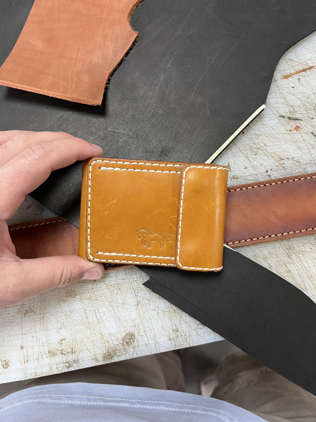 Other Handmade Leather Wallet Card Holder Brown Slim Bifold Craft Size ONE SIZE - 6 Thumbnail