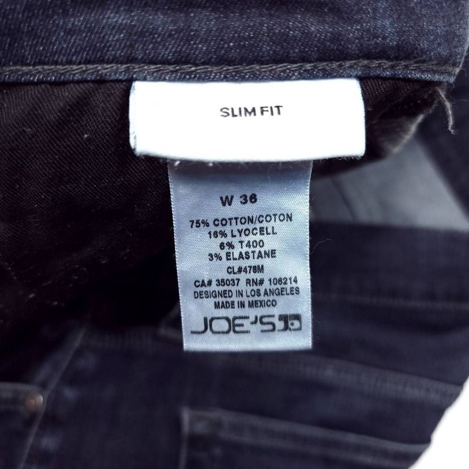 Joe's Joes Jeans Slim Fit Mens 36x28 Blue Dark Wash Denim Mid Rise Size US 36 / EU 52 - 5 Thumbnail