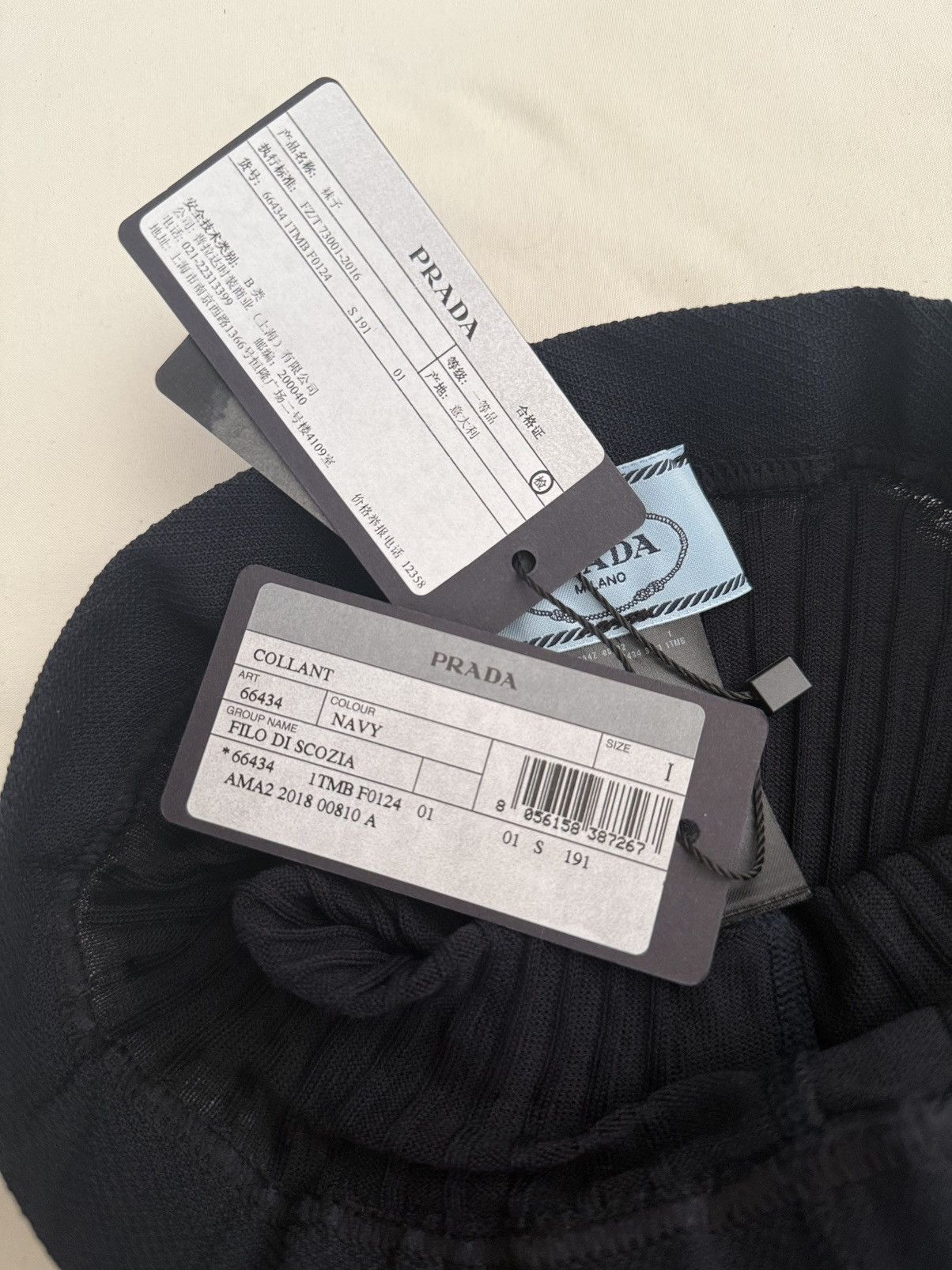 Prada Prada Midnight Navy Ribbed Knitted Pantyhose In size I(S) Size ONE SIZE - 5 Thumbnail