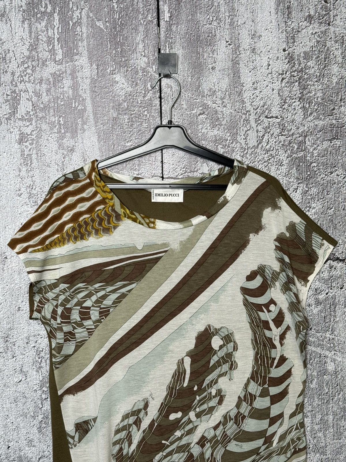 Emilio Pucci Emilio Pucci Printed Top Multicolor Abstract Short Sleeve Size M / US 6-8 / IT 42-44 - 2 Thumbnail