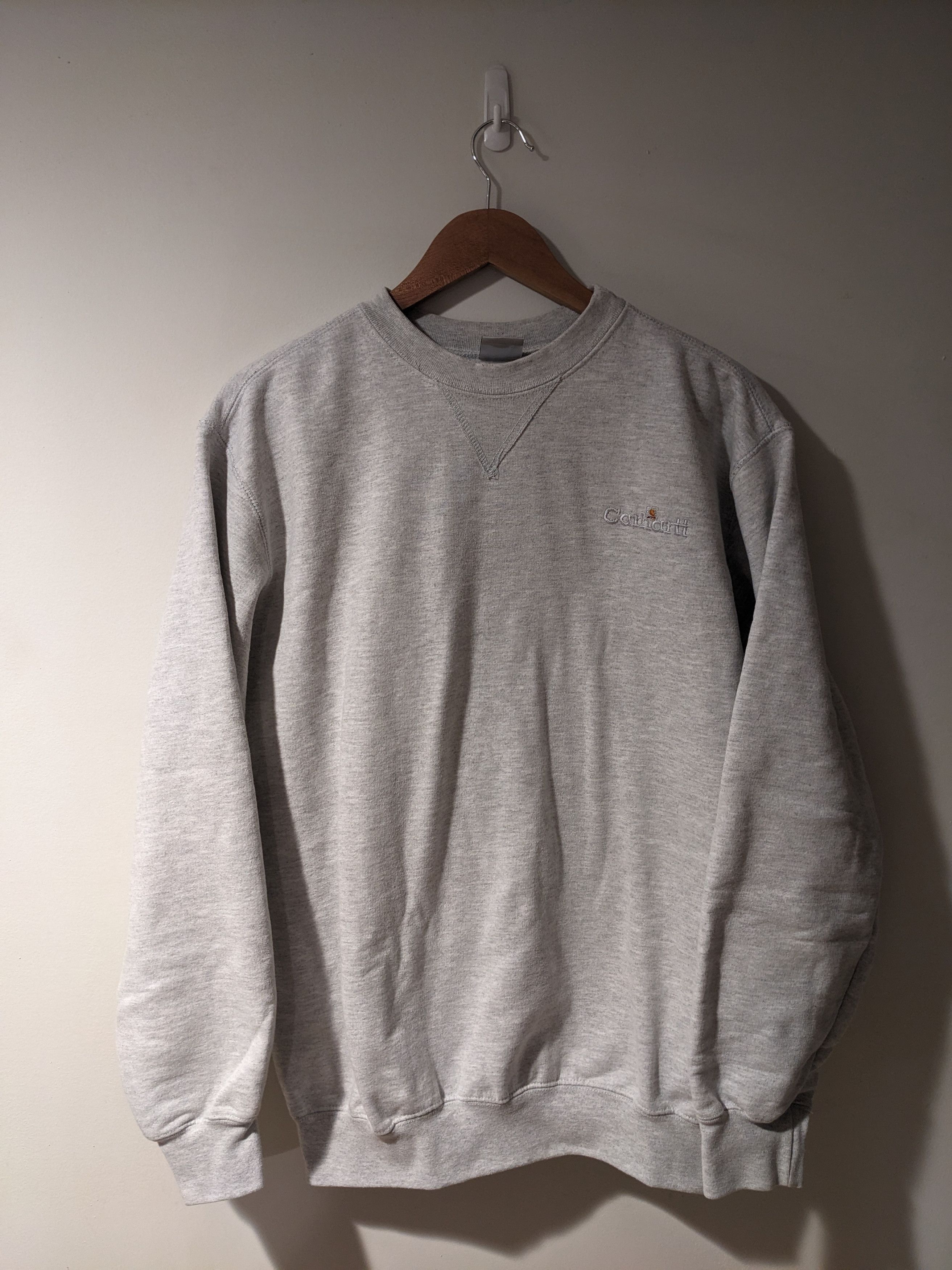Carhartt × Vintage Vintage 90s Carhartt Small Logo Gray Medium Sweatshirt Size US M / EU 48-50 / 2 - 1 Thumbnail