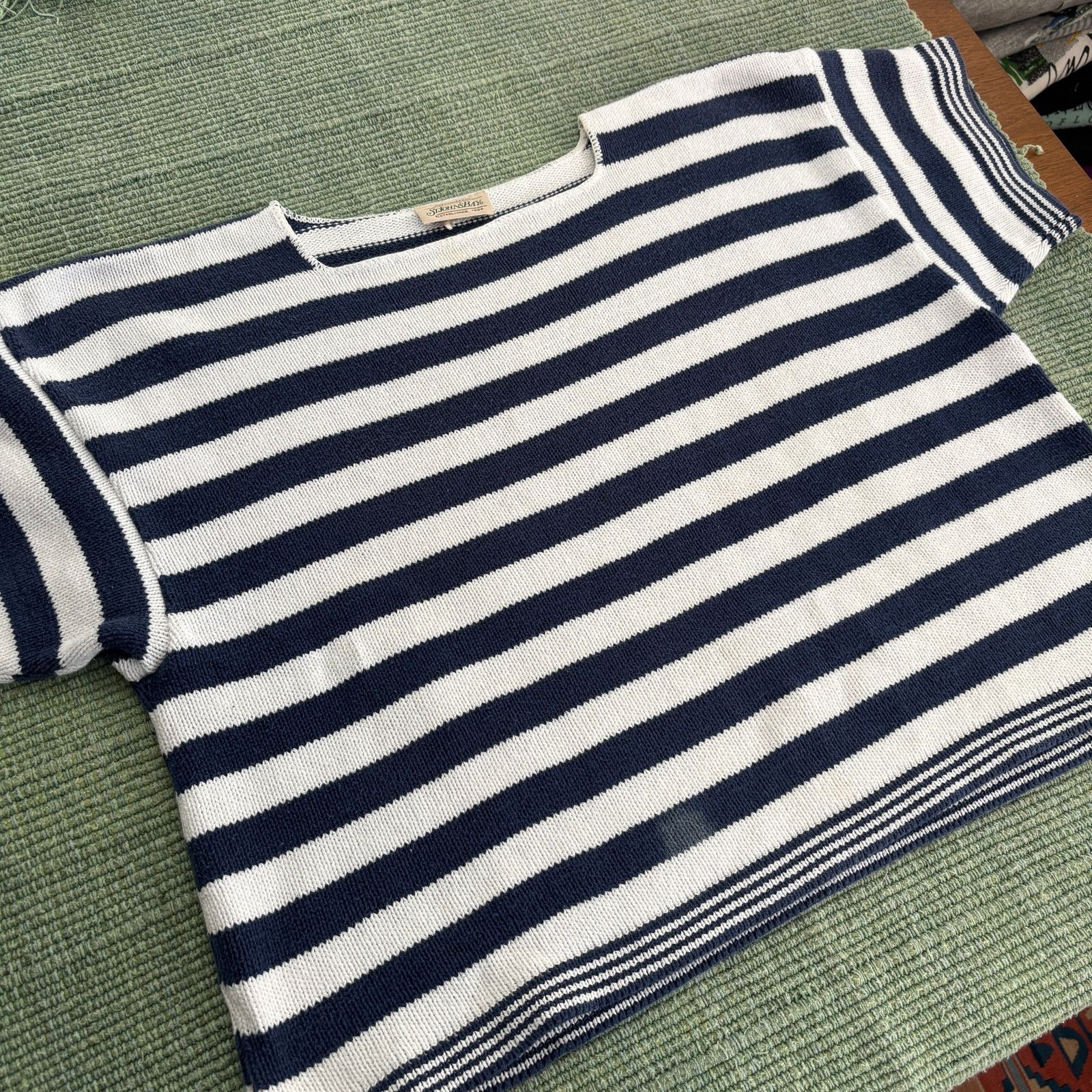 St. Johns Bay × Vintage Baggy boxy striped st johns bay vintage knit cotton sweater Size XL / US 12-14 / IT 48-50 - 5 Thumbnail