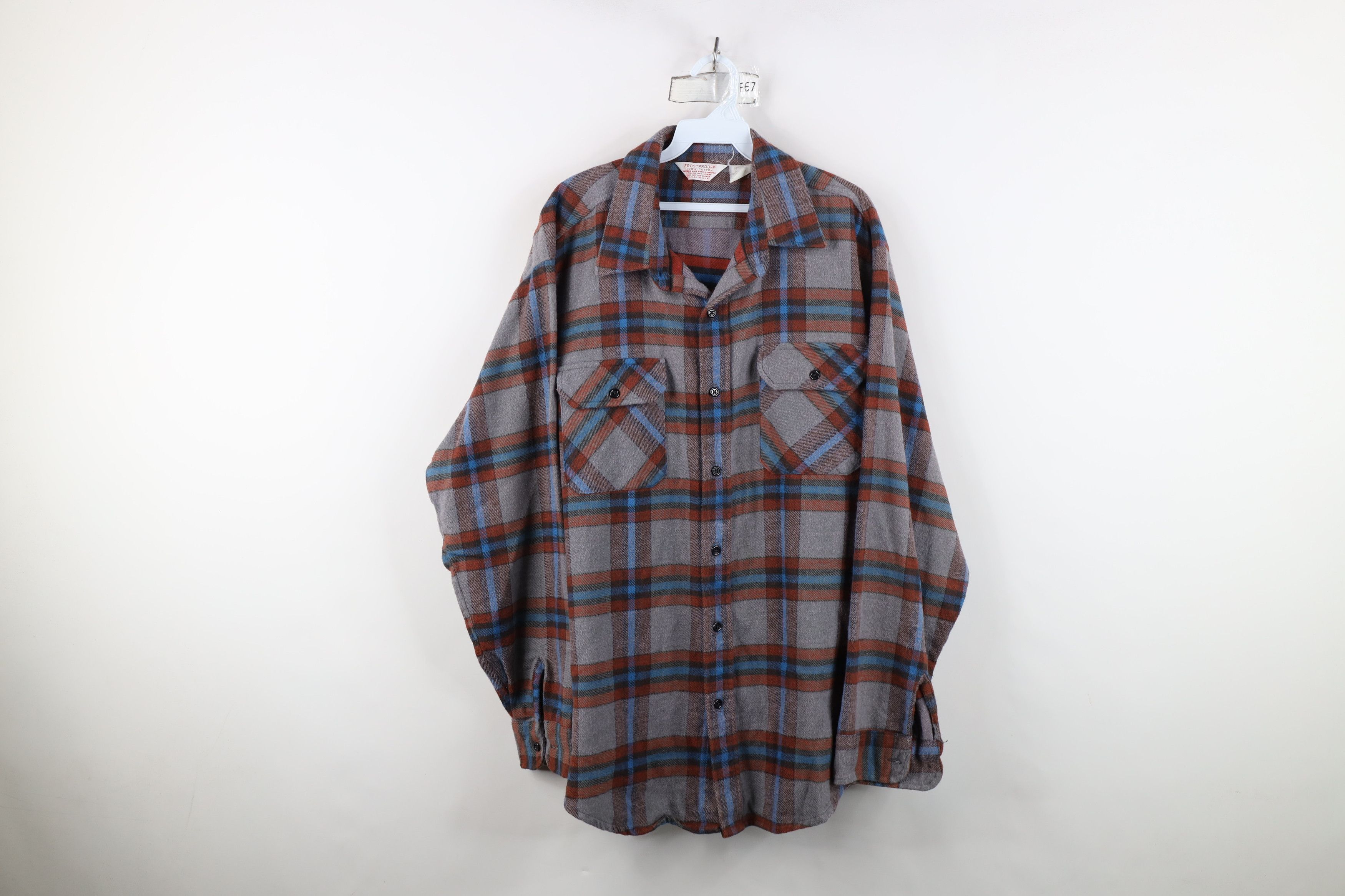 Vintage Vintage 70s Streetwear Heavyweight Button Shirt Plaid USA Size US XXL / EU 58 / 5 - 1 Thumbnail