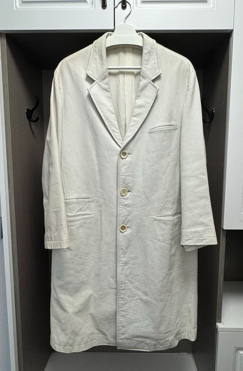 Yohji Yamamoto Yohji Yamamoto Yohji Yamamoto 1997AW White Leather Coat Size US S / EU 44-46 / 1 - 1 Thumbnail