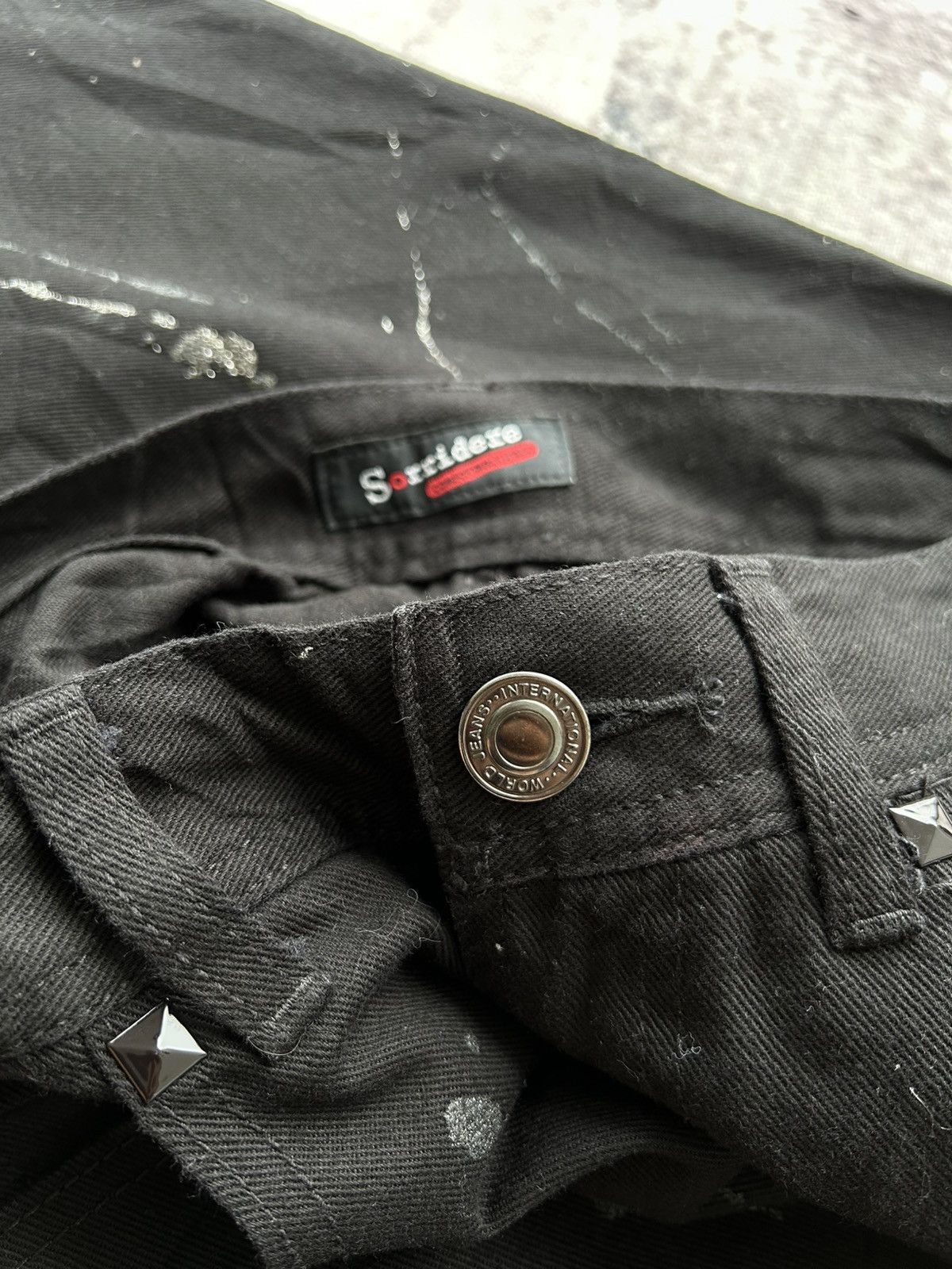 If Six Was Nine Flared Painter Black Punk Jeans Size US 28 / EU 44 - 11 Thumbnail