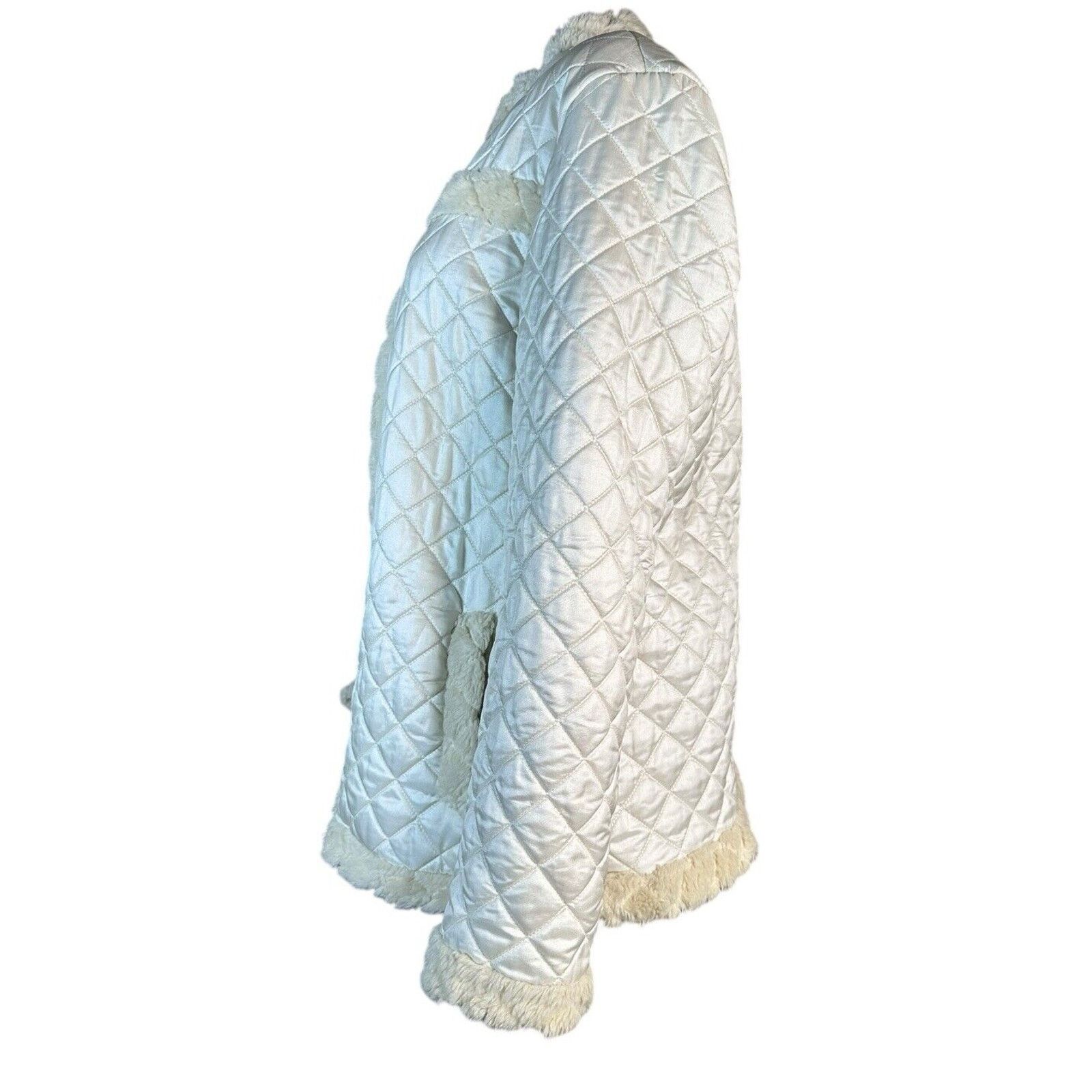 Athleta Athleta Womens Quilted Jacket Ivory Sherpa Faux Fur Trim XL Size XL / US 12-14 / IT 48-50 - 5 Thumbnail