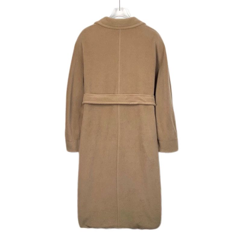 Max Mara Max Mara 101801 brown wool lapel double-breasted belted co Size S / US 4 / IT 40 - 2 Thumbnail
