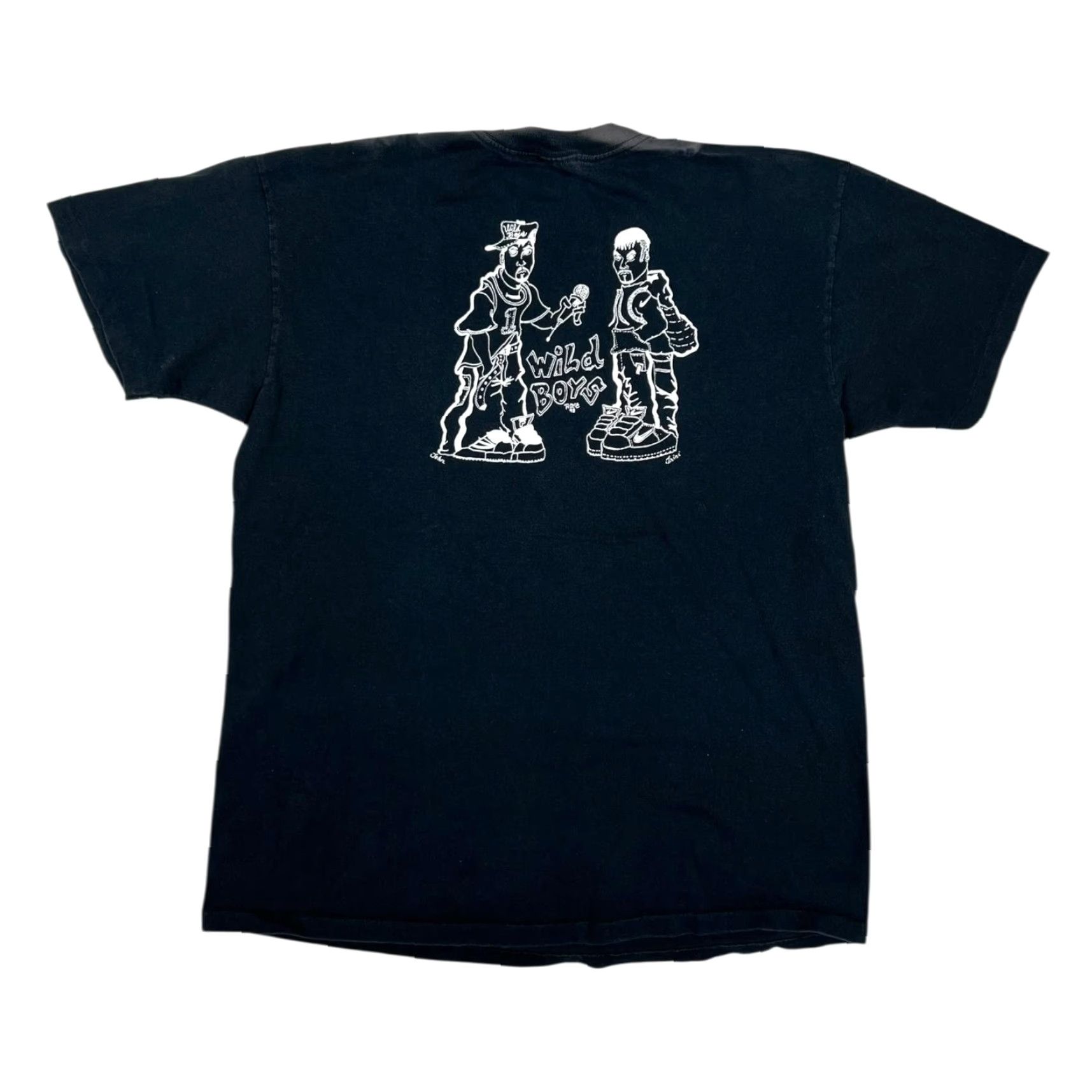 Anvil VINTAGE Wild Boys Hip Hop Graffiti T-Shirt Anvil XL Black Crew Neck Short Sleeve 90s Mens Graphic Print Vintage/90s Streetwear Size US XL / EU 56 / 4 - 3 Thumbnail