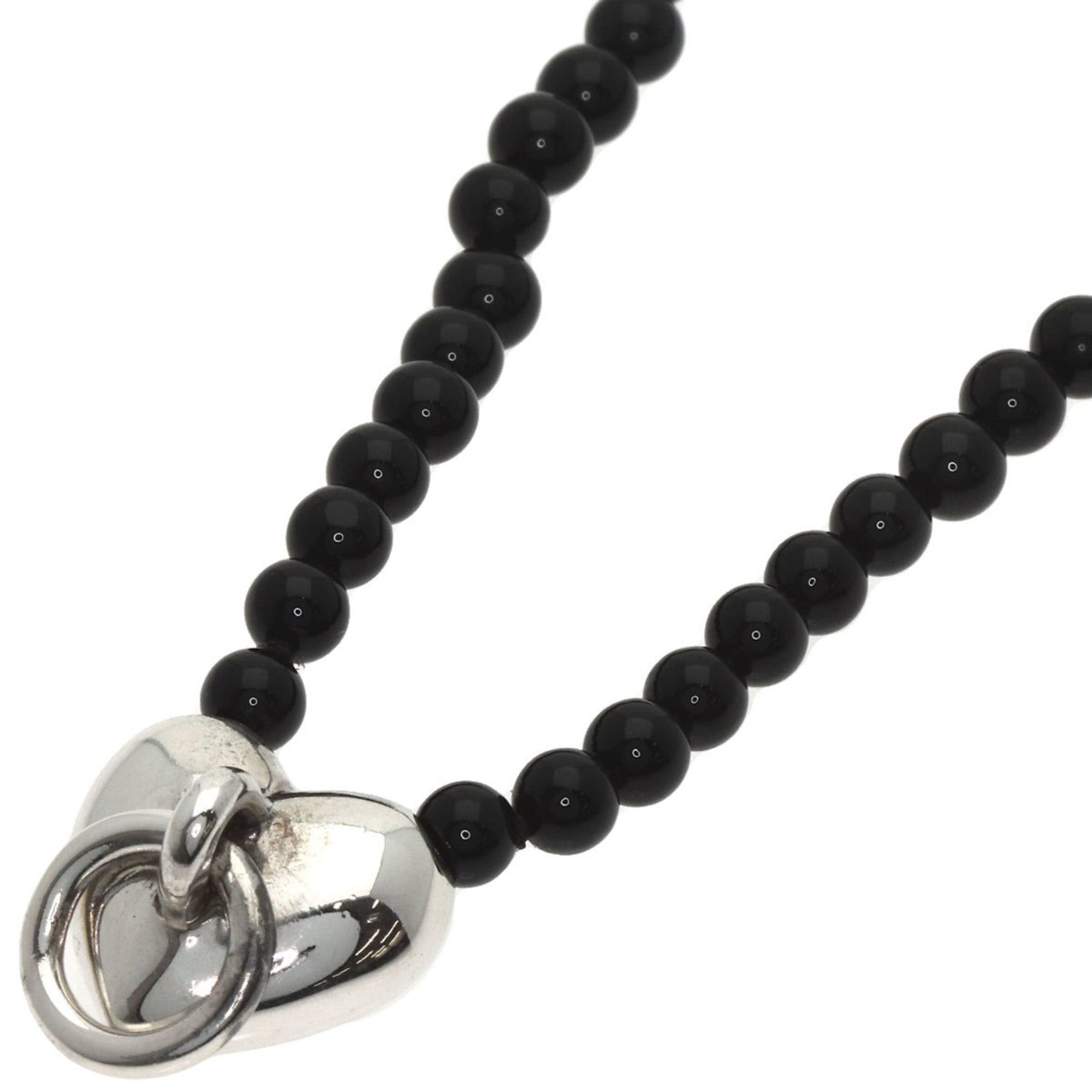 Tiffany & Co. Tiffany Heart Knock Onyx Necklace in Silver for Women, TIFFANY & Co. Size ONE SIZE - 1 Thumbnail