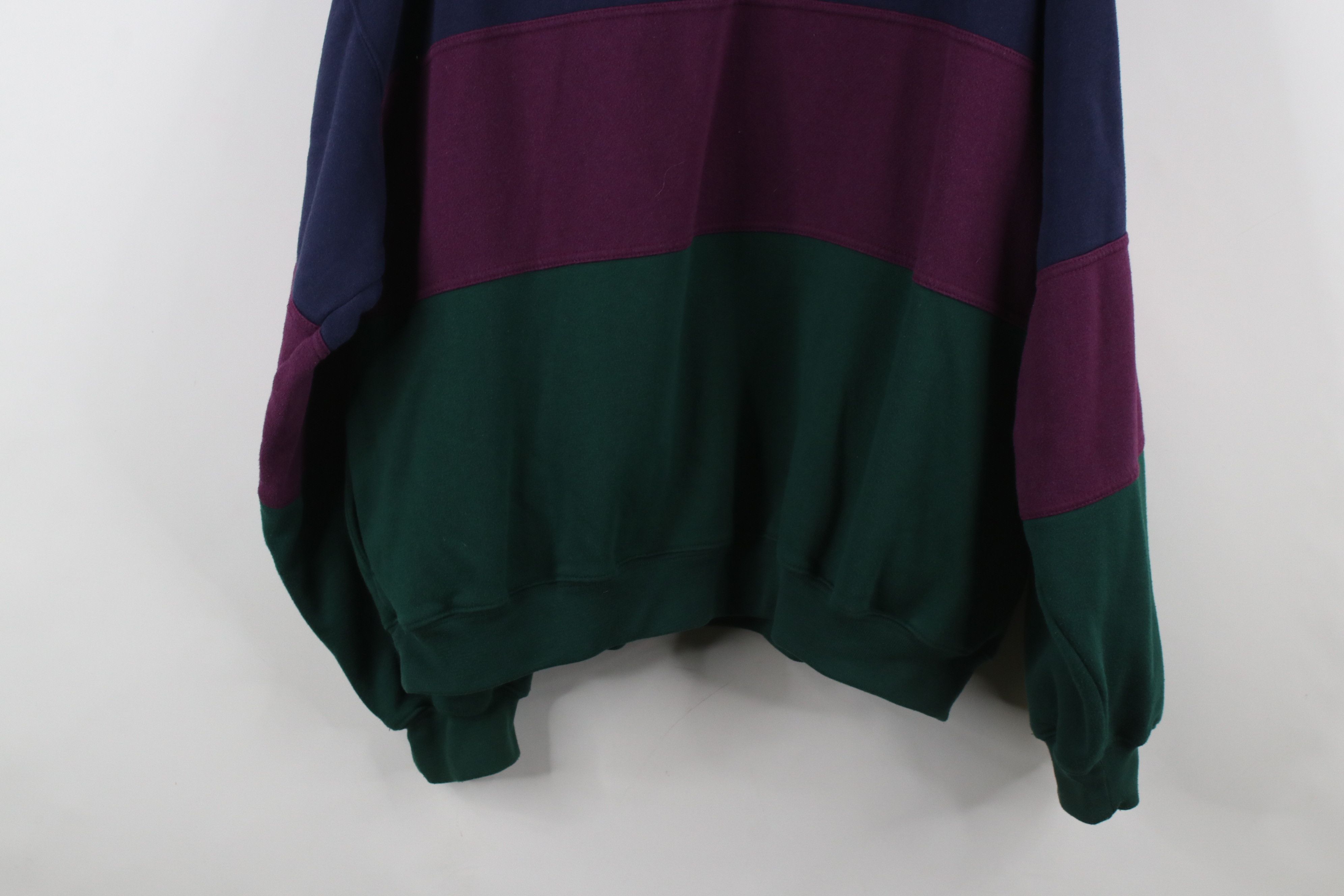 Vintage Vintage 90s Streetwear Block Collared Pullover Sweatshirt Size US XL / EU 56 / 4 - 9 Thumbnail