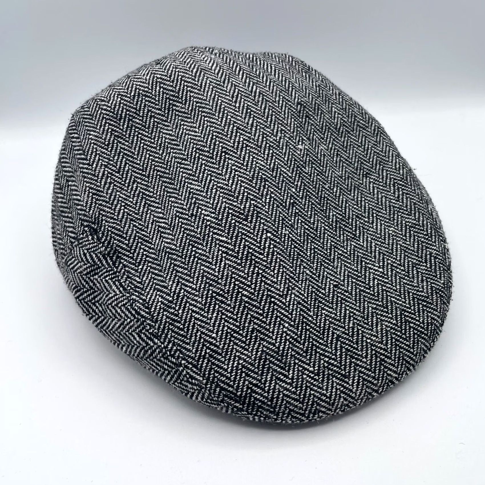 Vintage Newhattan Hat Gray Herringbone Wool Flat Cap Mens Medium Lined Quilted Fitted Cap Size ONE SIZE - 2 Thumbnail