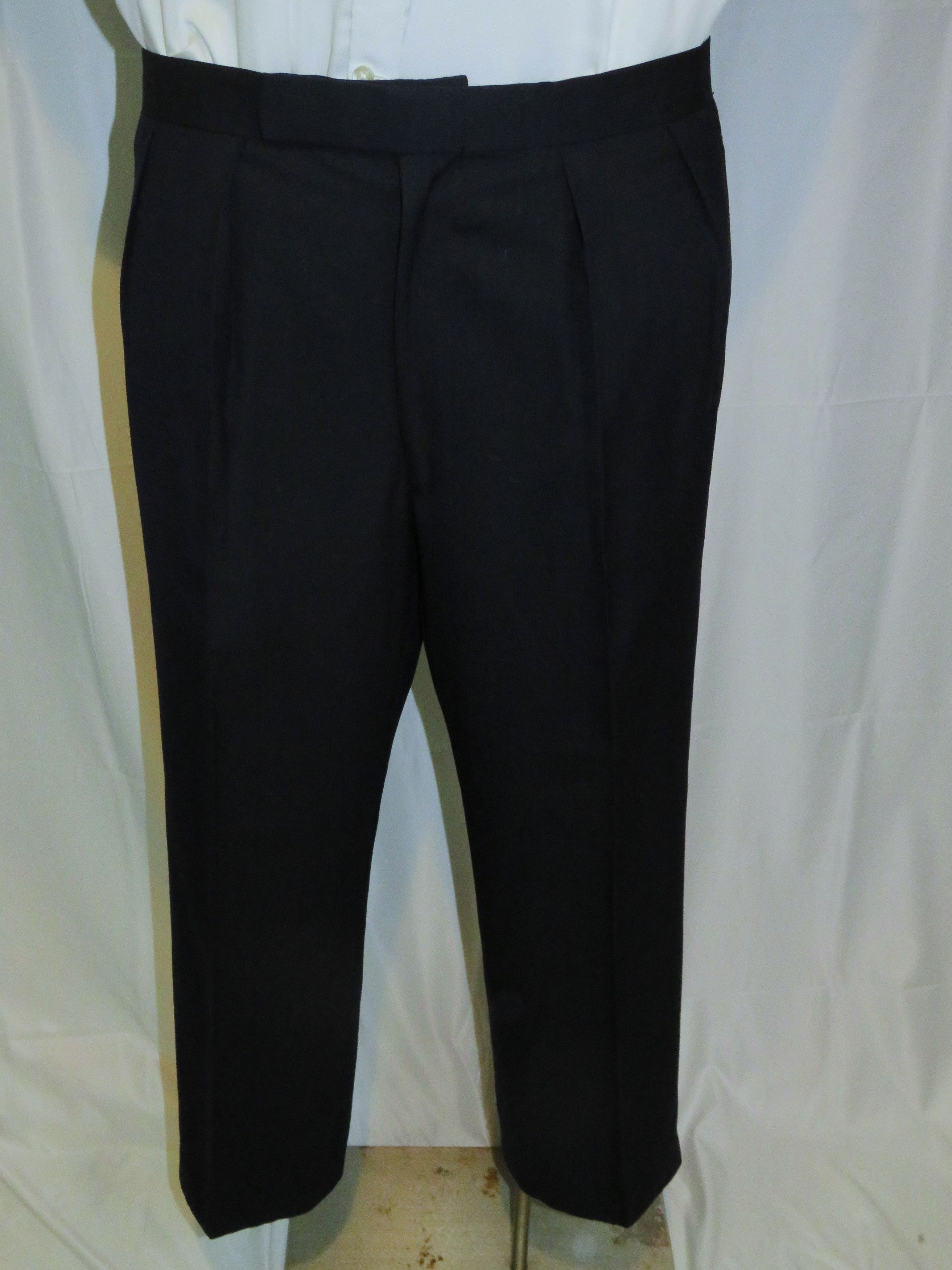Alan Flusser Bespoke Navy Herringbone Shawl Collar One Button Tuxedo 40R Size 40R - 13 Thumbnail