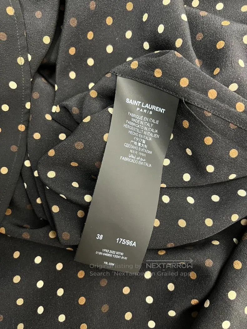 Saint Laurent Paris Saint Laurent Silk Polka Dot Button-Up Shirt Size US M / EU 48-50 / 2 - 5 Thumbnail