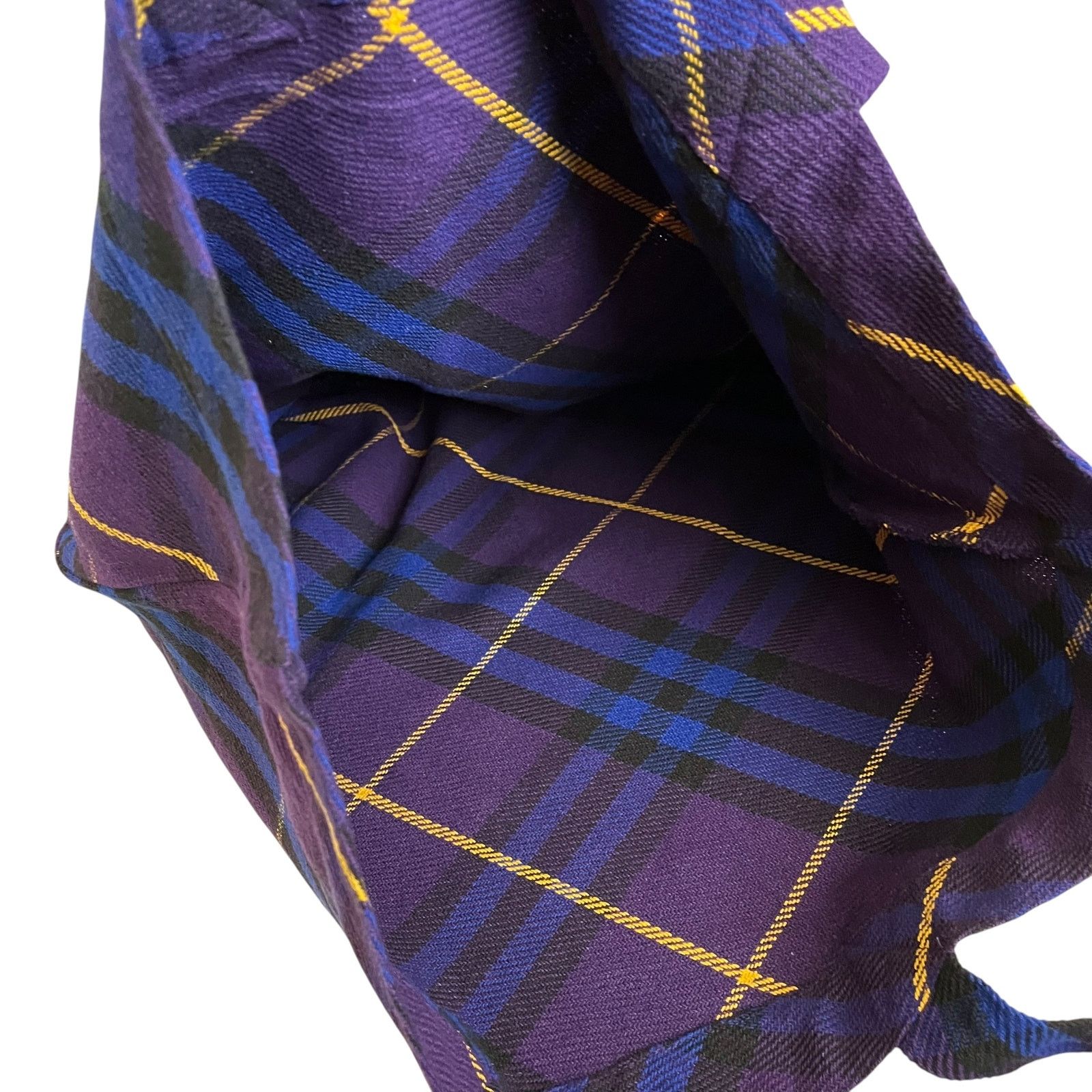 Burberry Burberry Purple Check Recycled Cotton Large Shopper Tote Bag Size ONE SIZE - 4 Thumbnail