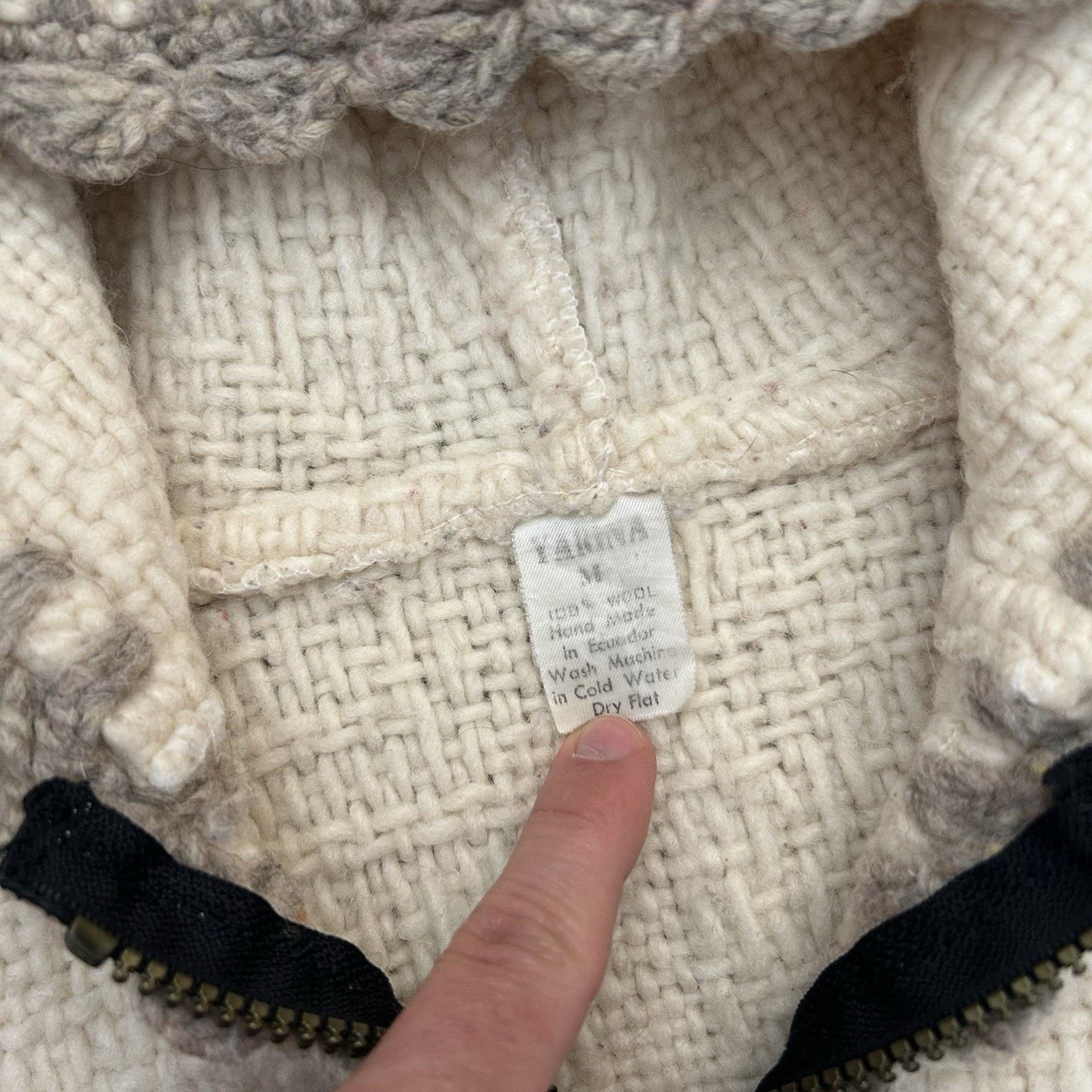 Vintage Yarina Wool Handknit Full Zip Cropped Hoodie Sweater Medium Size M / US 6-8 / IT 42-44 - 3 Thumbnail