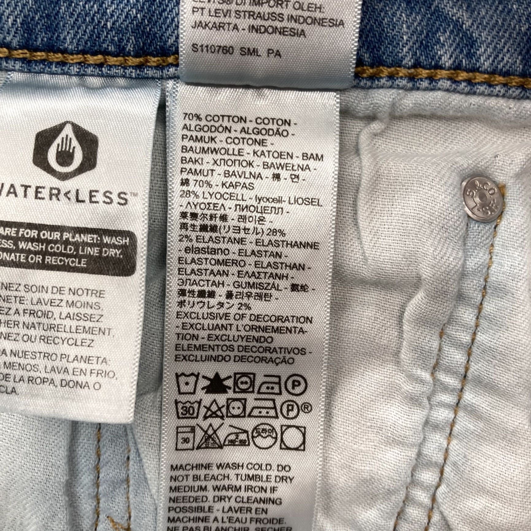 Levi's VINTAGE Levis 513 Jeans Mens 33x27 Slim Fit Stretch Straight Leg Medium Wash Blue Denim Size US 33 - 5 Thumbnail