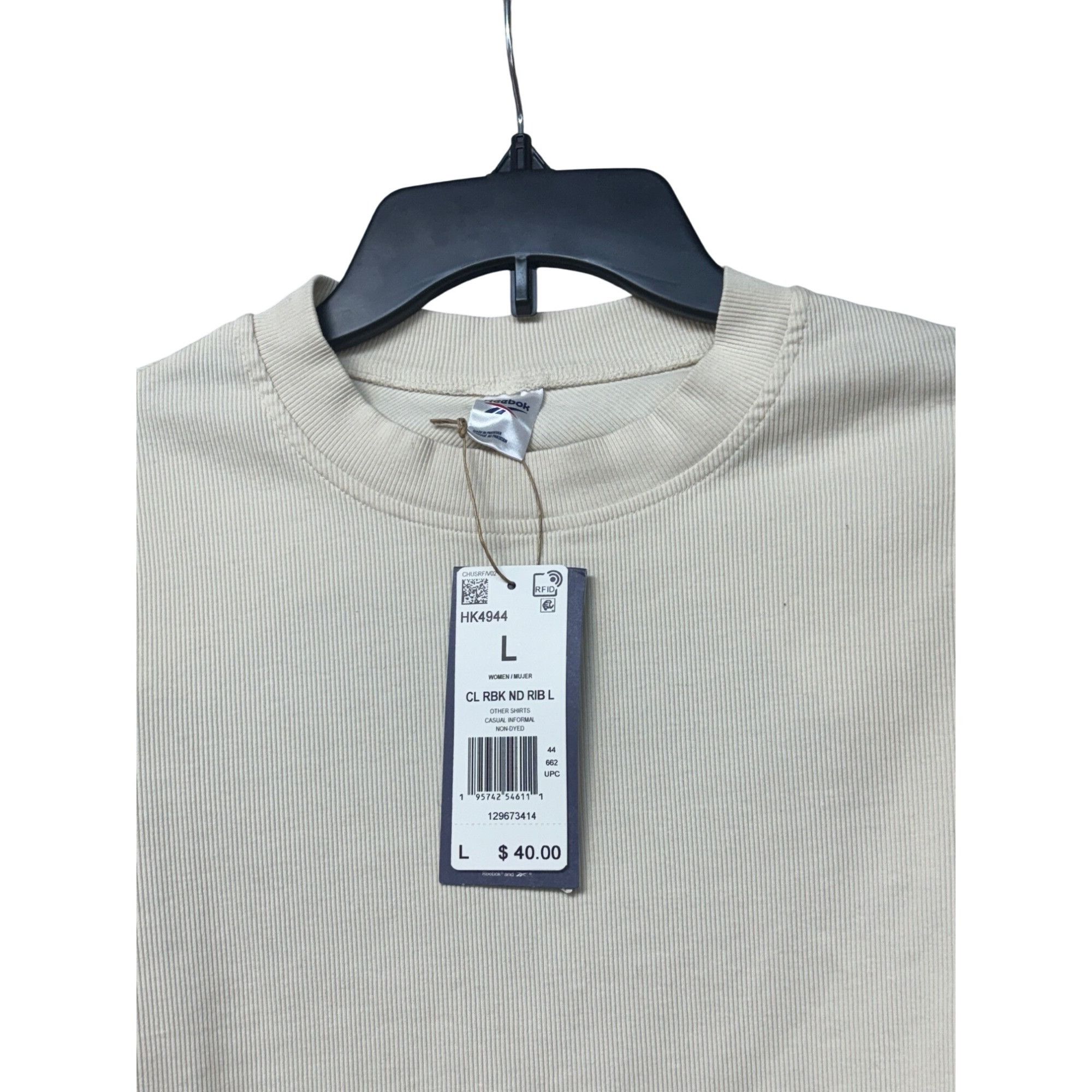 Reebok Reebok Classics Natural Dye Ribbed Women’s Long-sleeve Top, Size L / US 10 / IT 46 - 5 Thumbnail