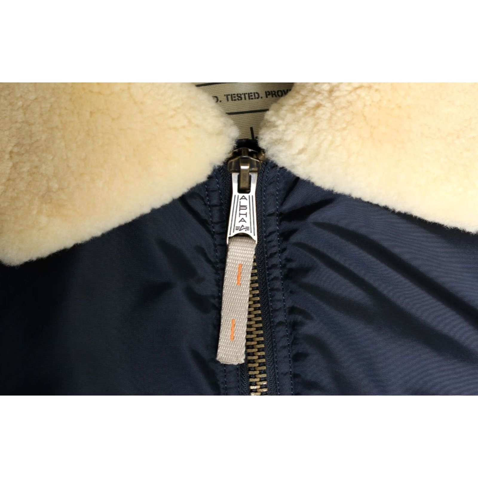 Alpha Industries ALPHA Industries Jacket Men L Blue Mid Length Injector Shearling Collar Nylon Canvas Zip Casual Modern 90s Size US L / EU 52-54 / 3 - 6 Thumbnail